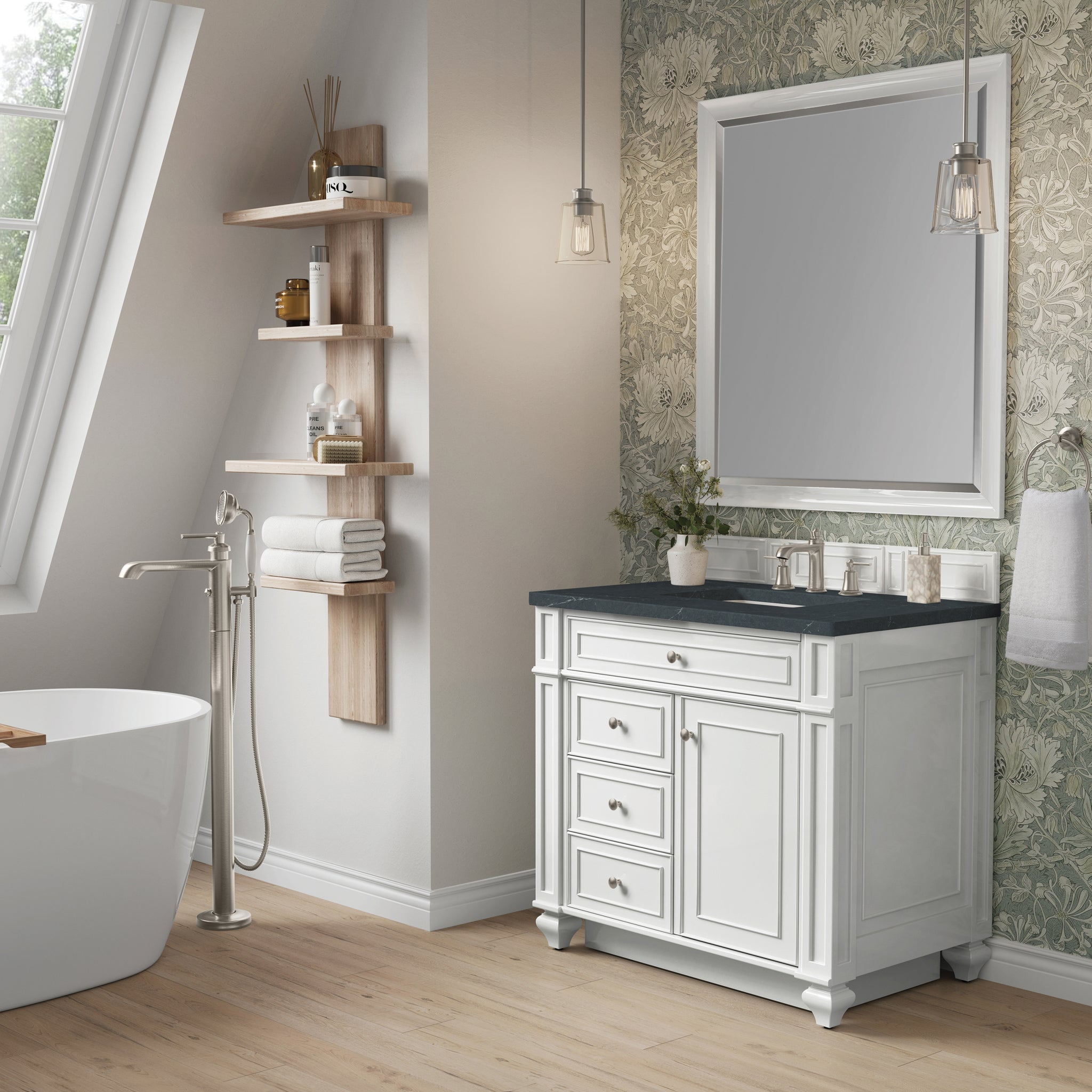 James Martin Bristol 36" Single Bathroom Vanity, Bright White, view 26