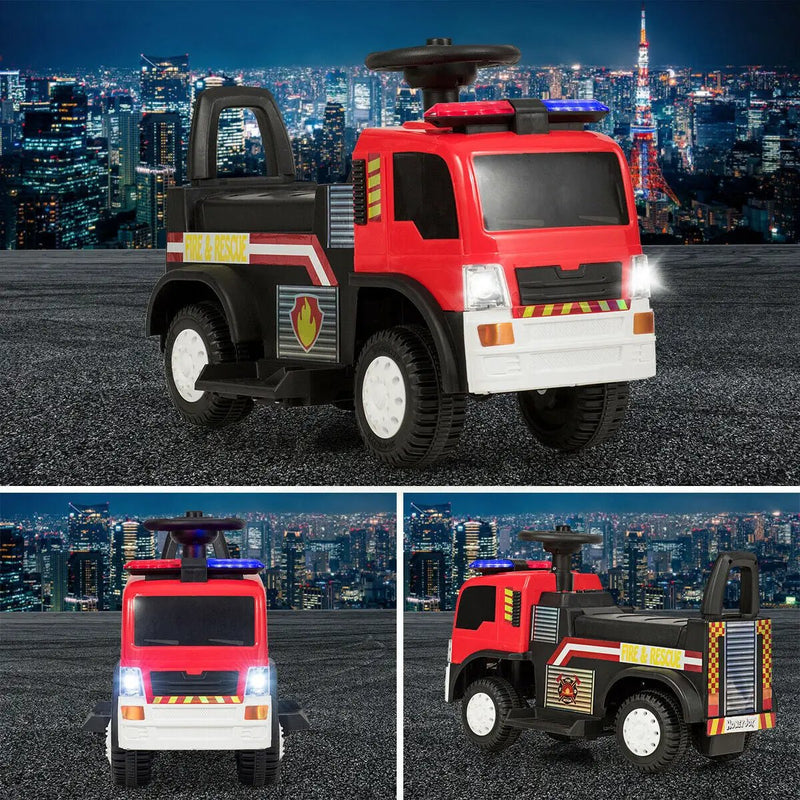 Kids 6V Battery Powered Electric Ride On Fire Truck by DirectDeals