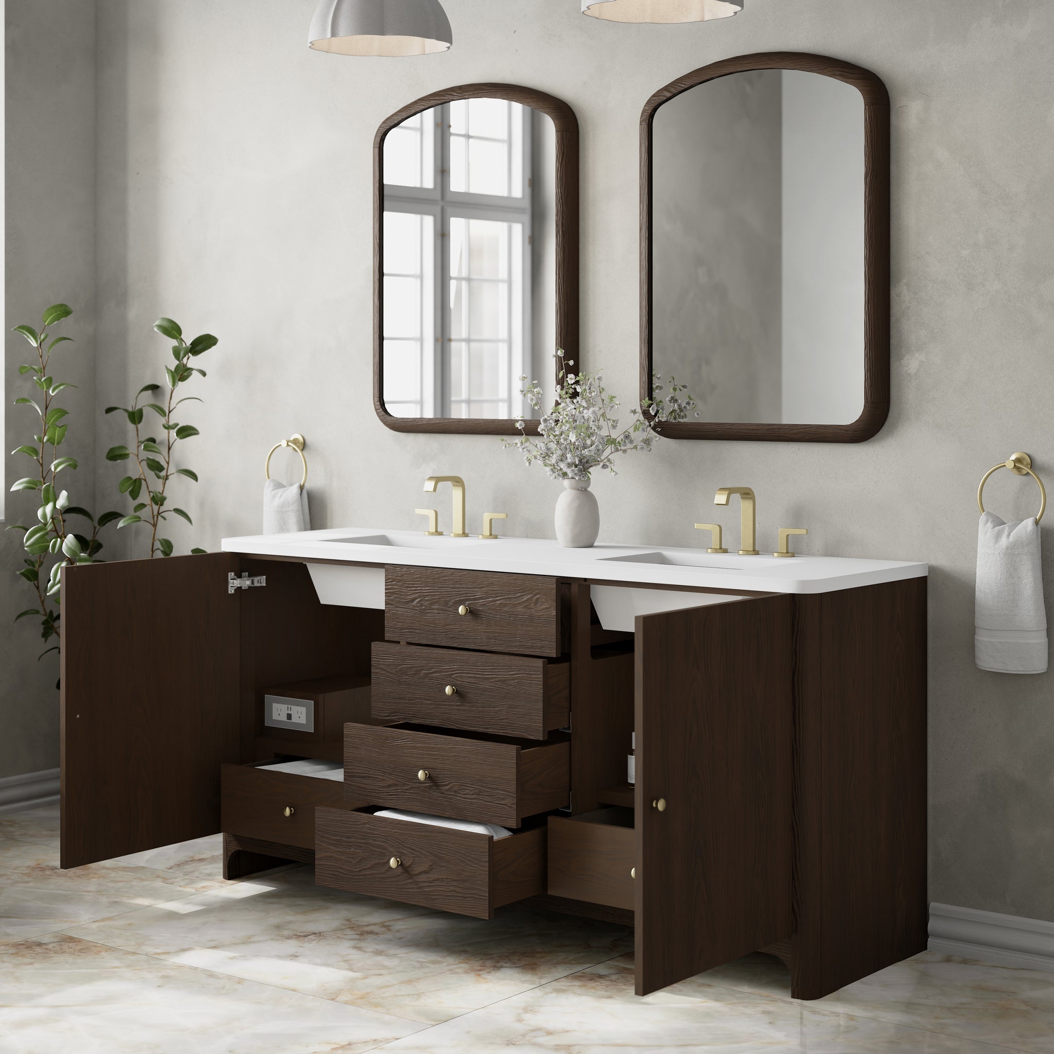 James Martin Gracyn 72" Double Bathroom Vanity, Sable, view 24