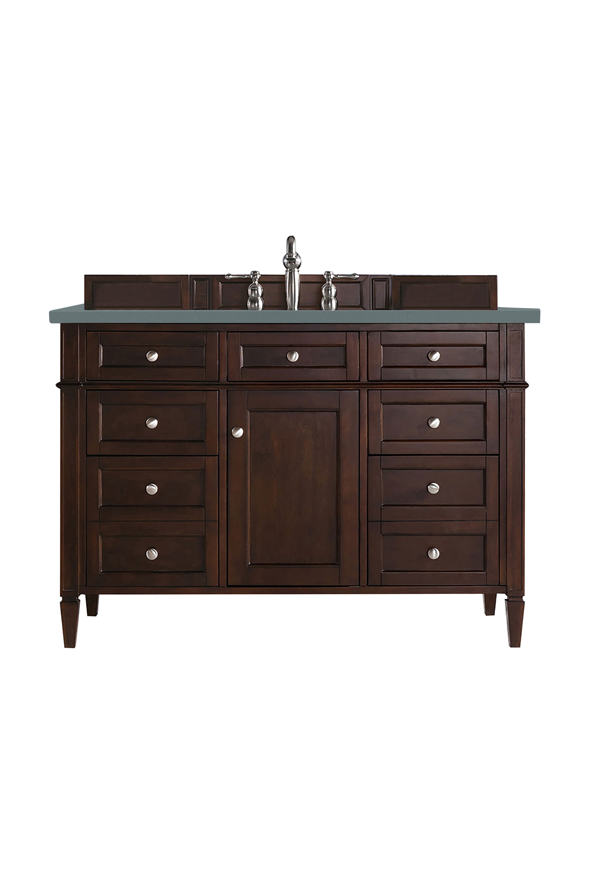 James Martin Brittany 48" Single Bathroom Vanity, Burnished Mahogany with Cala Blue countertop