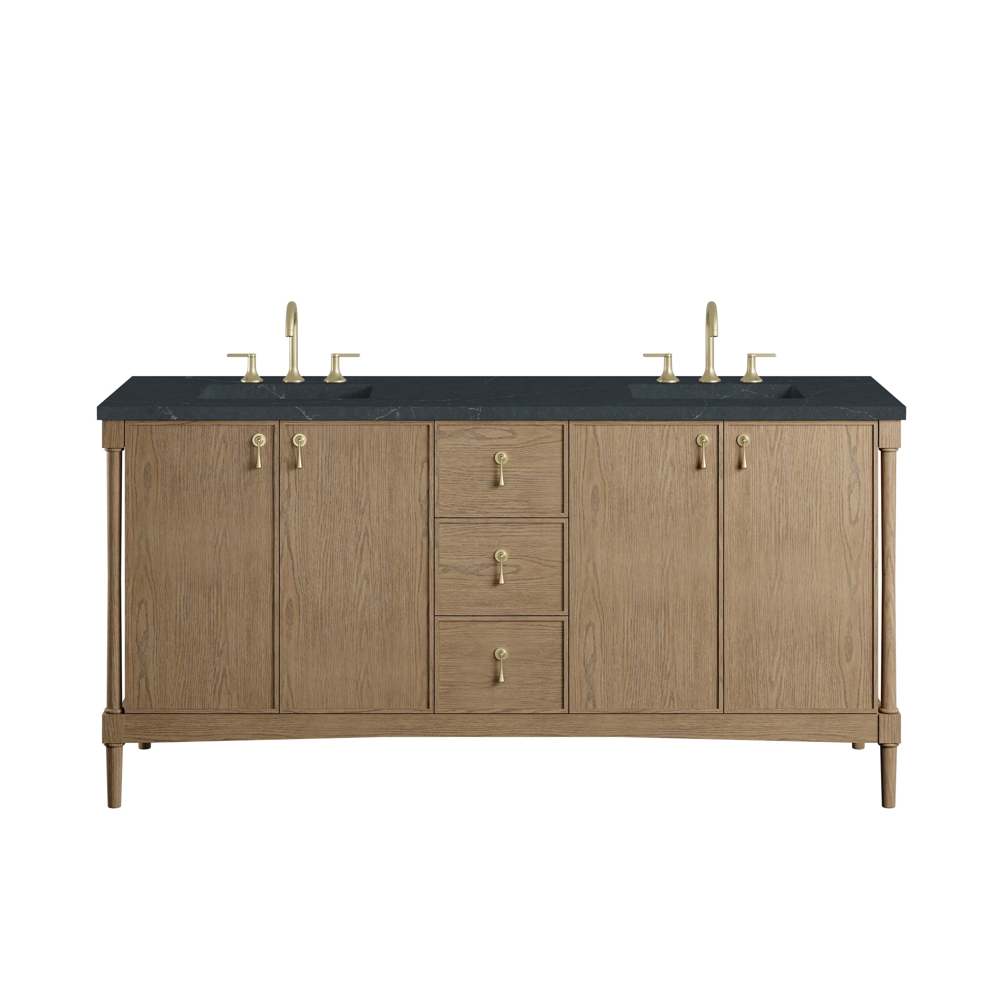 James Martin Kinnsden 72" Double Bathroom Vanity, Weathered Oak, view 33