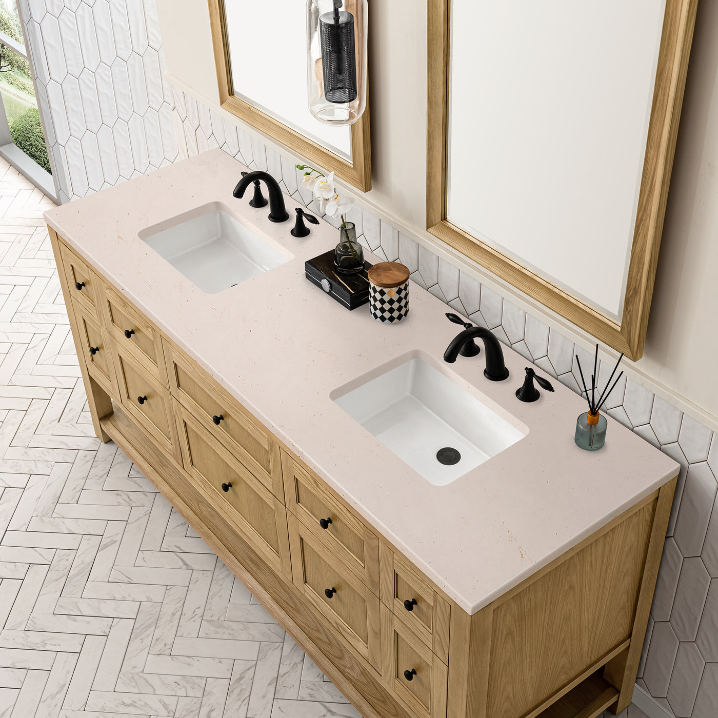 James Martin Breckenridge 72" Double Bathroom Vanity, Light Natural Oak, view 33