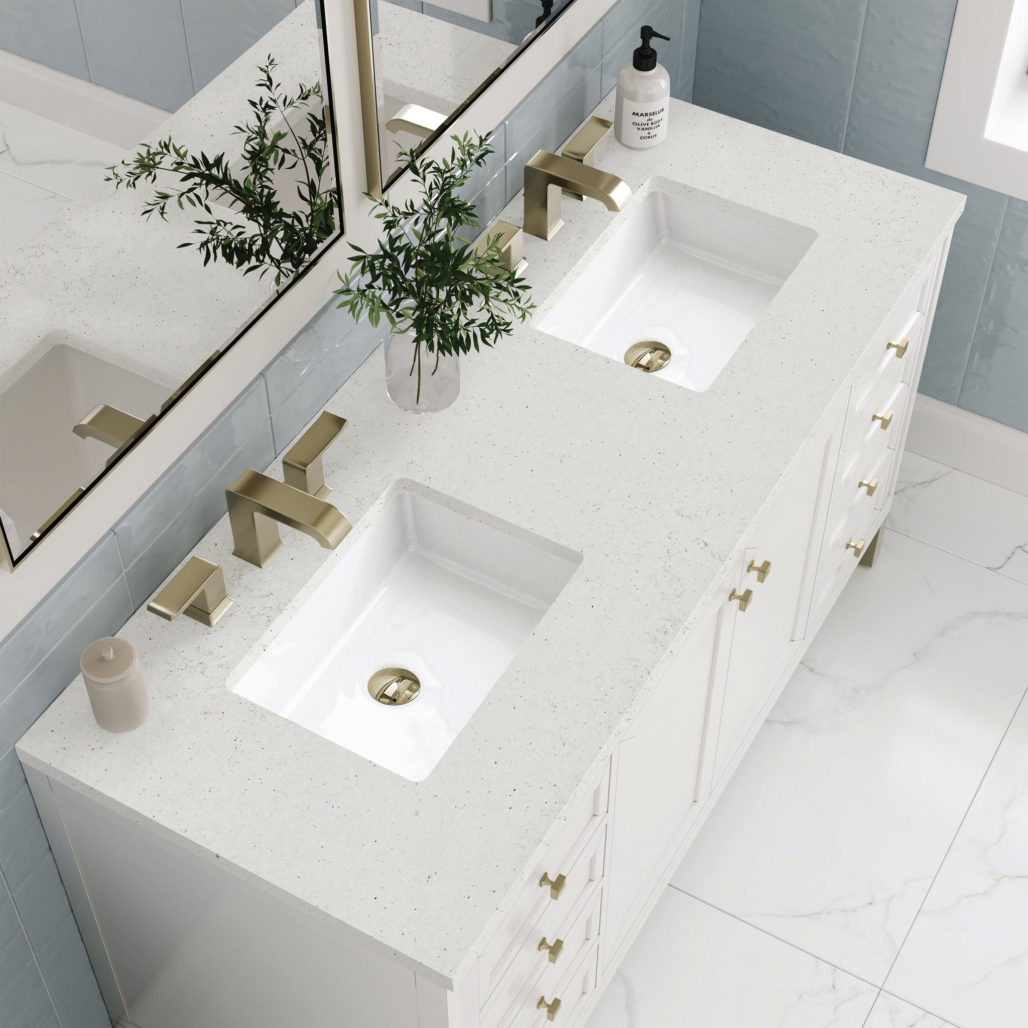 James Martin Chicago 60" Double Bathroom Vanity, Glossy White, view 39
