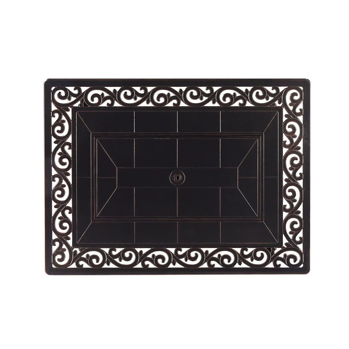 Black Aluminum Fire Table Set with Two Sofas and Two Club Chairs by Sharicks
