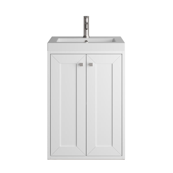 James Martin Chianti 20" Floating Single Bathroom Vanity, Glossy White