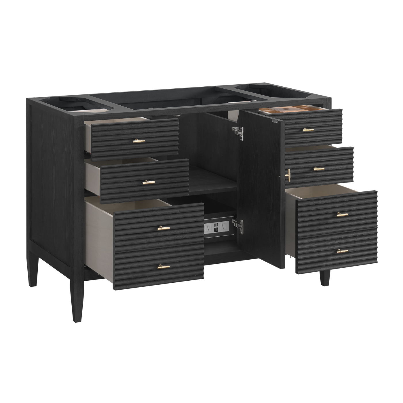 James Martin Myrrin 48" Single Bathroom Vanity, Carbon Oak, view 38