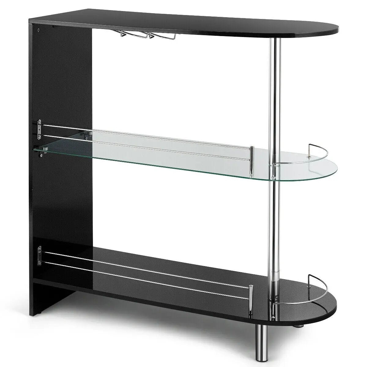 2-holder Bar Table with Tempered Glass Shelf by DirectDeals