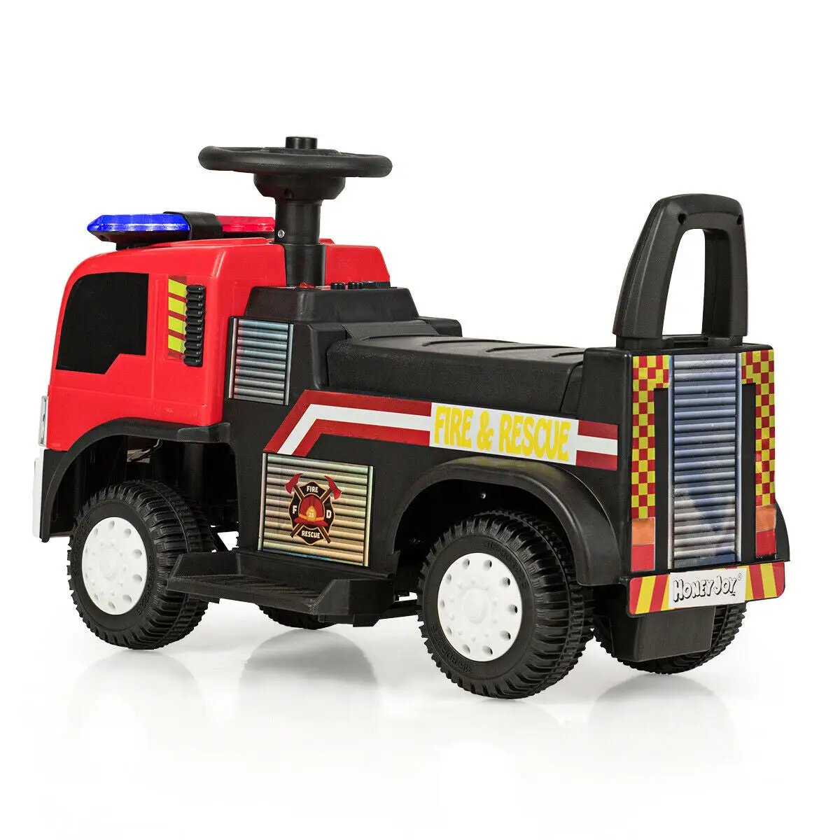 Kids 6V Battery Powered Electric Ride On Fire Truck by DirectDeals