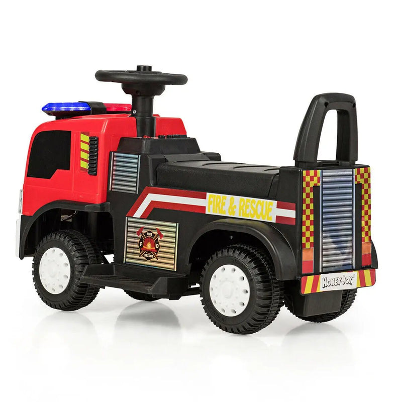 Kids 6V Battery Powered Electric Ride On Fire Truck by DirectDeals