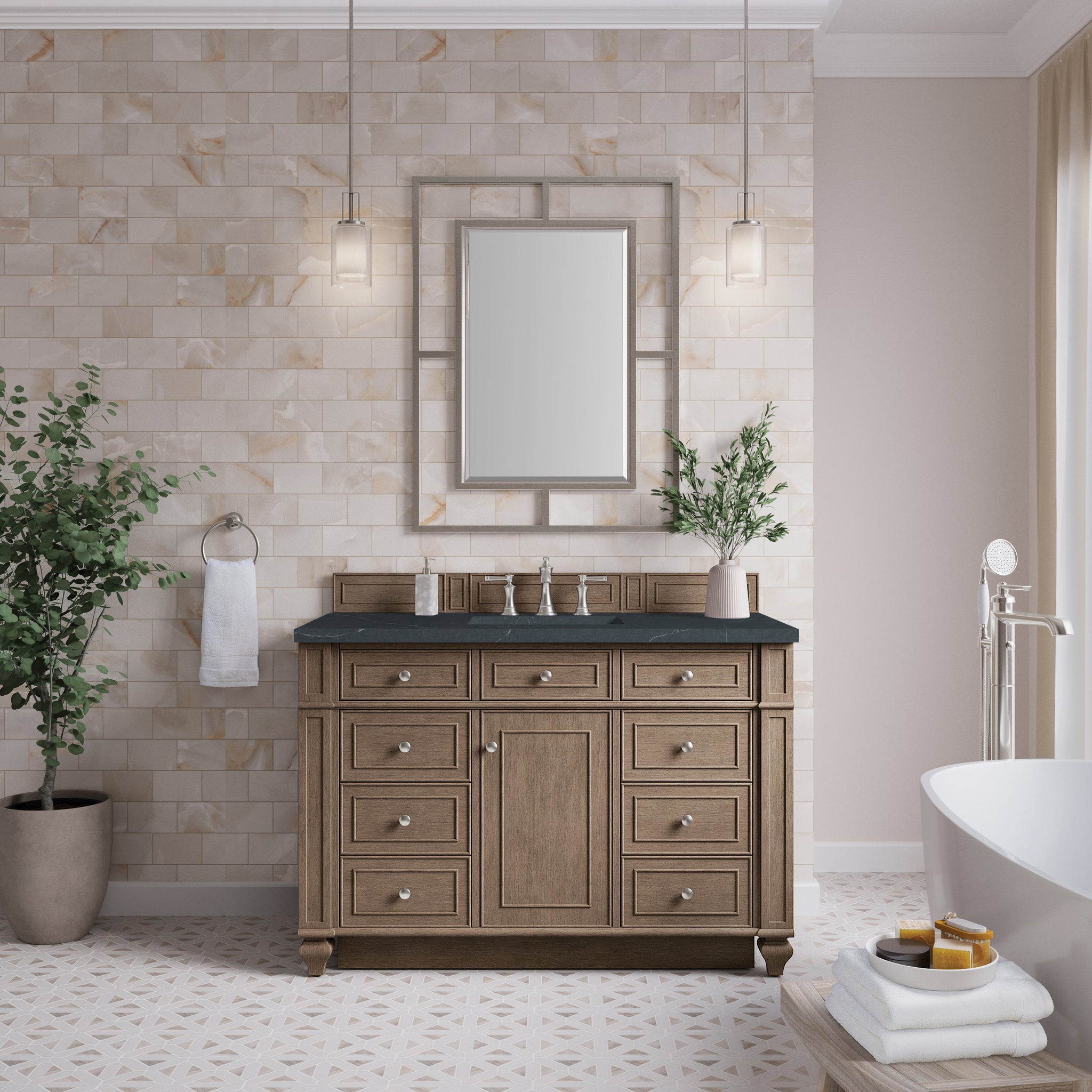 James Martin Bristol 48" Single Bathroom Vanity, Whitewashed Walnut, view 35