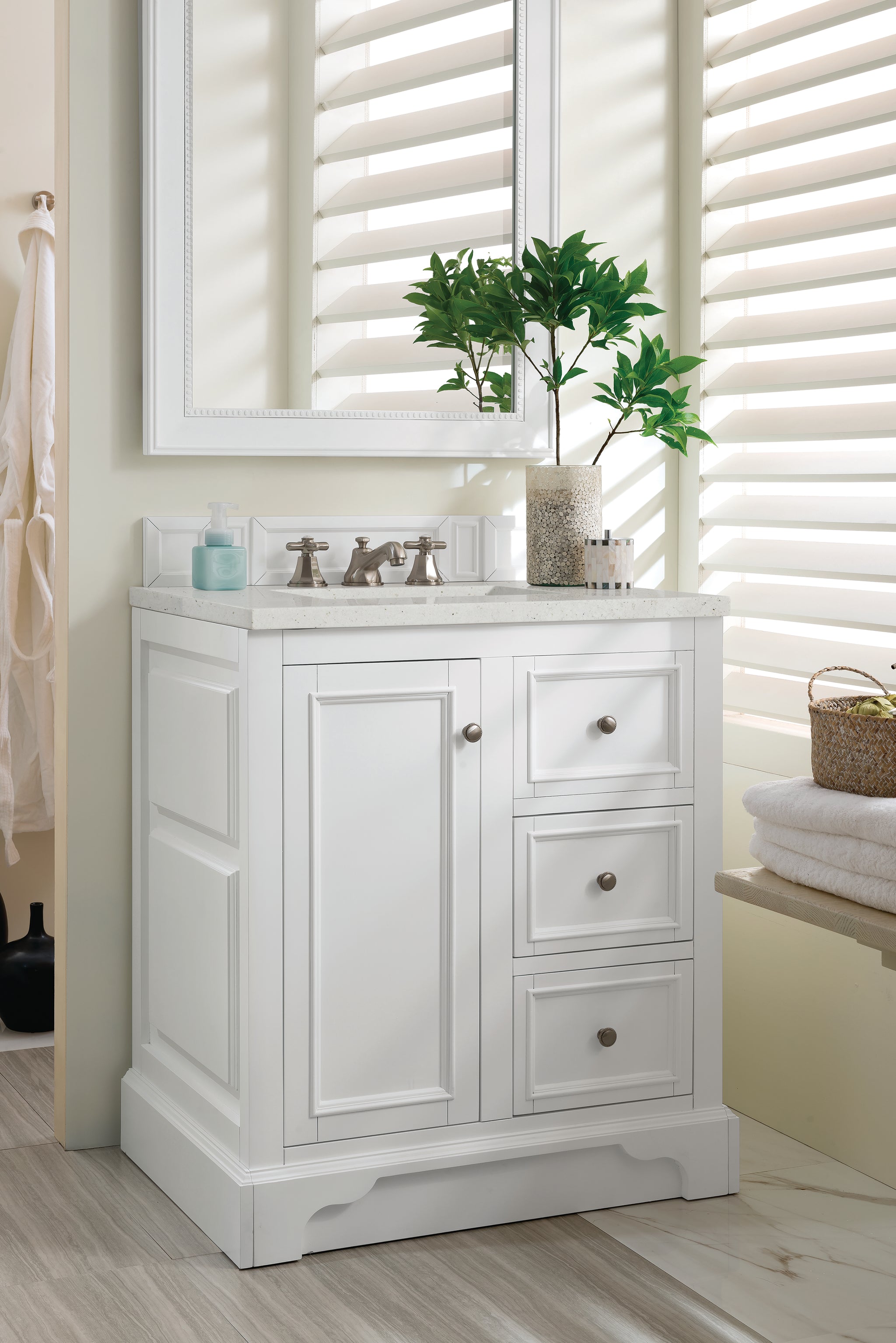 James Martin De Soto 30" Single Bathroom Vanity, Bright White, view 20