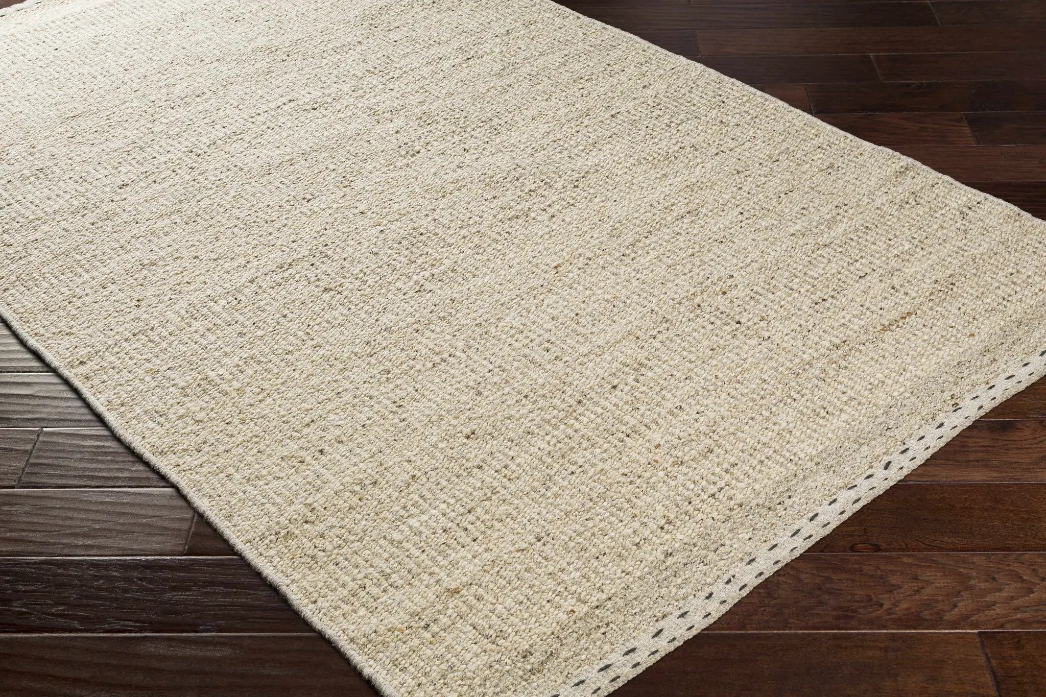 Yaniklar Beige Flat Woven Wool Rug by Boutique Rugs