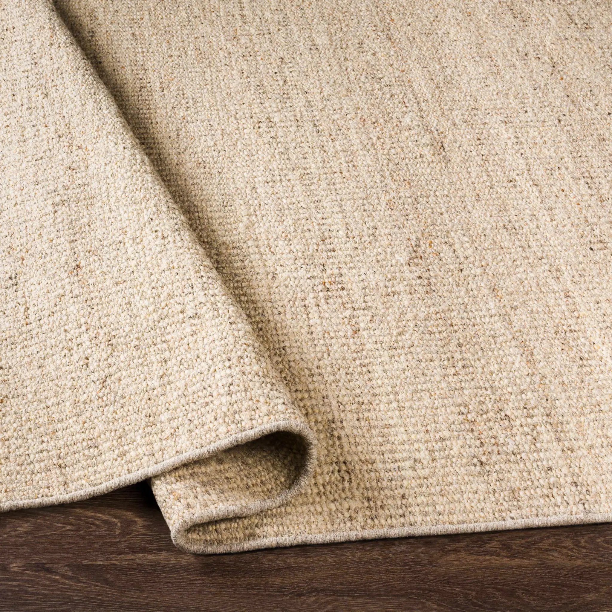 Yaniklar Beige Flat Woven Wool Rug by Boutique Rugs