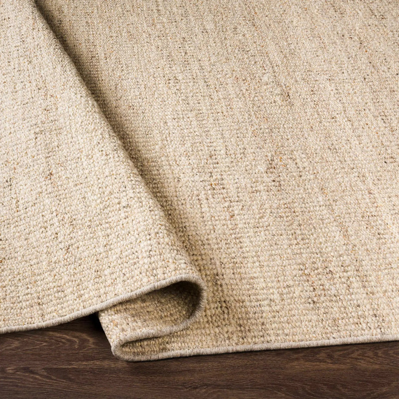 Yaniklar Beige Flat Woven Wool Rug by Boutique Rugs