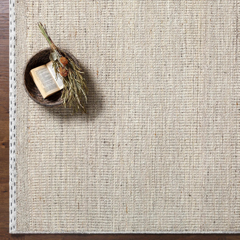 Yaniklar Beige Flat Woven Wool Rug by Boutique Rugs