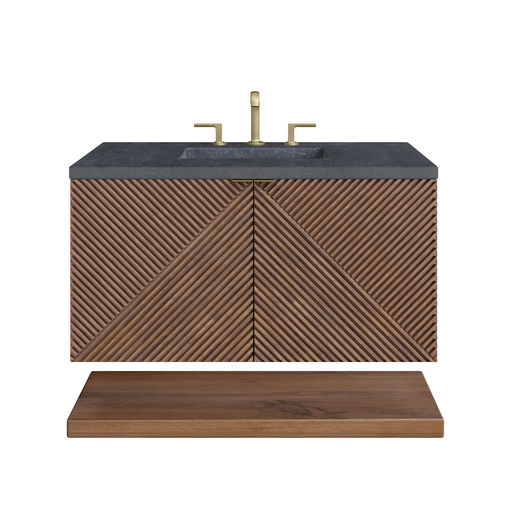 James Martin Marcello 36" Floating Single Bathroom Vanity, Chestnut, view 30