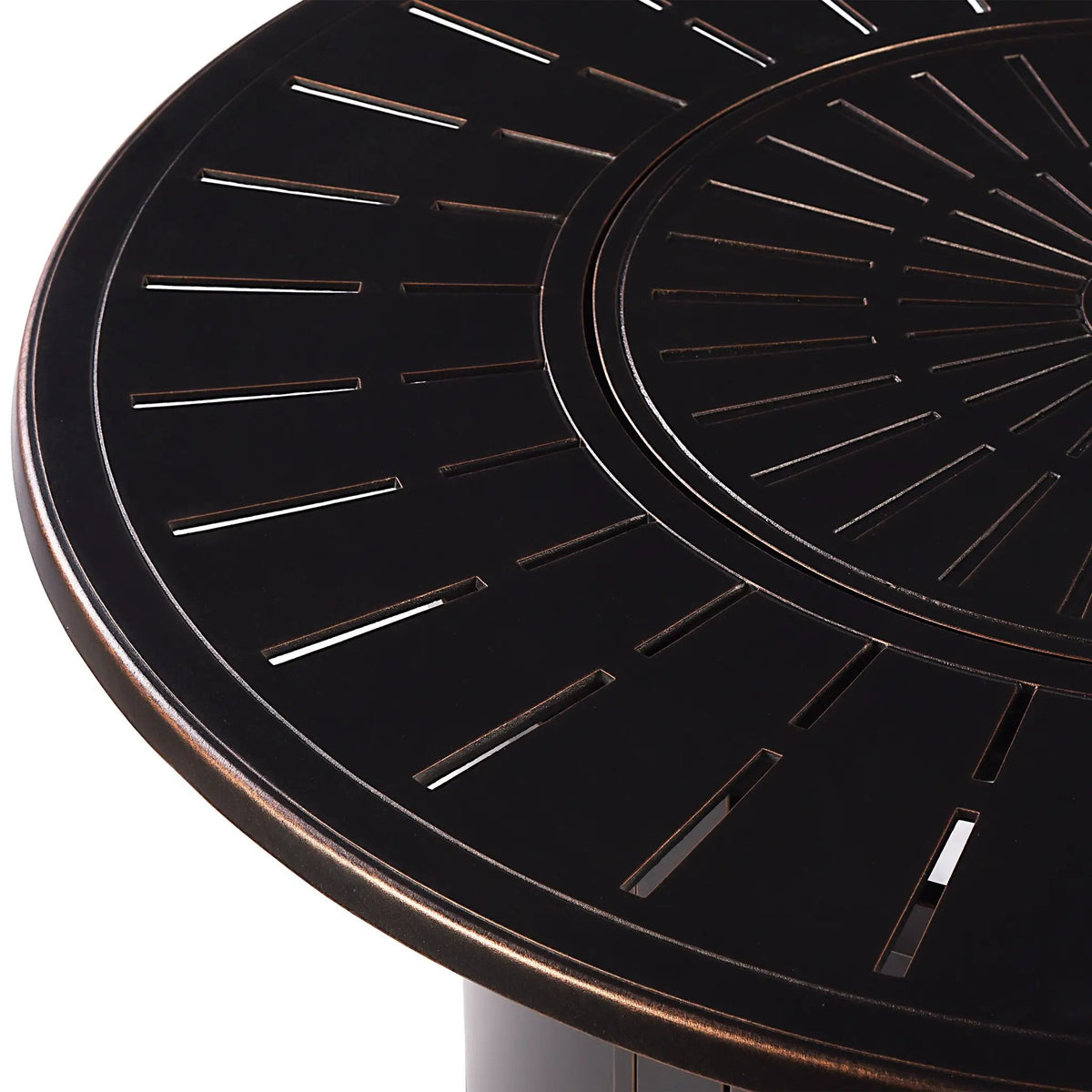 Aluminum 44-in Round Propane Fire Table with Beads, Covers and Lid by Sharicks
