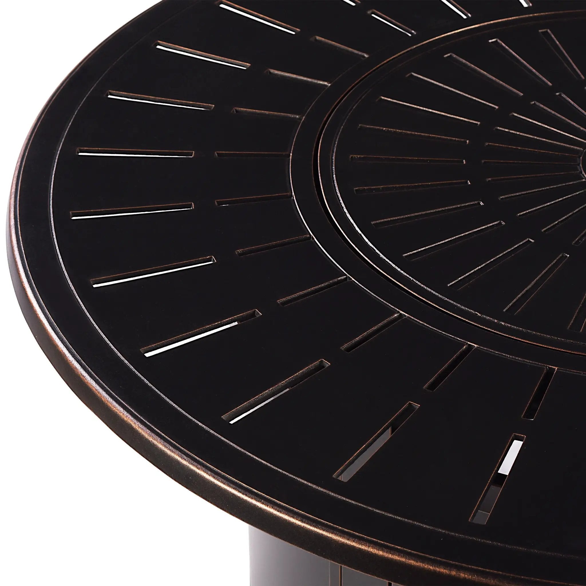 Aluminum 44-in Round Propane Fire Table with Beads, Covers and Lid by Sharicks