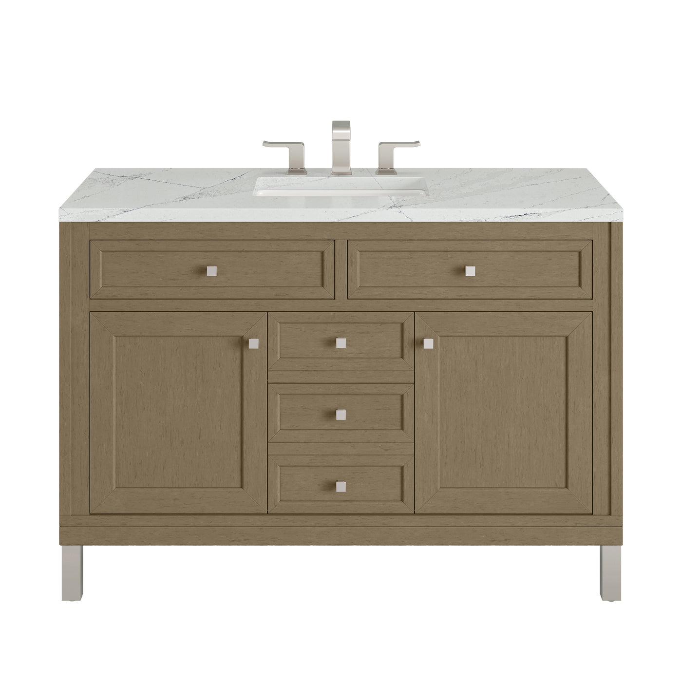 James Martin Chicago 48" Single Bathroom Vanity, Walnut Whisper with Ethereal Noctis countertop