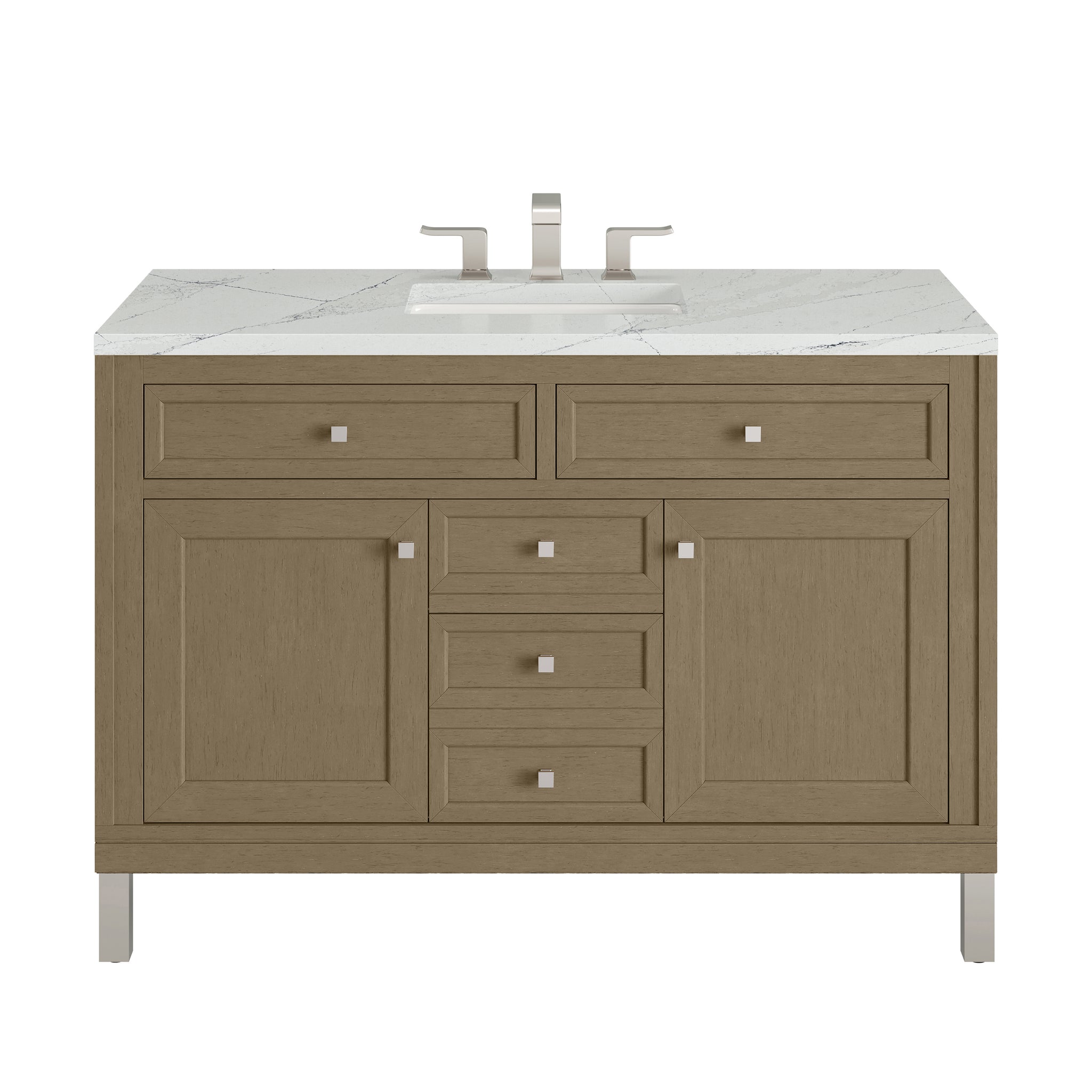 James Martin Chicago 48" Single Bathroom Vanity, Walnut Whisper with Ethereal Noctis countertop