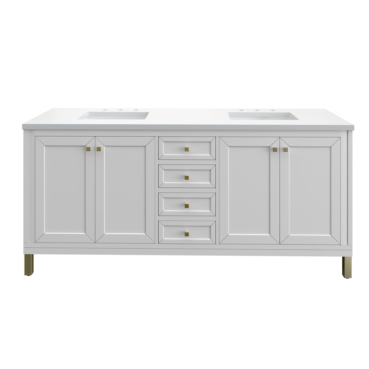 James Martin Chicago 72" Double Bathroom Vanity, Glossy White, view 33