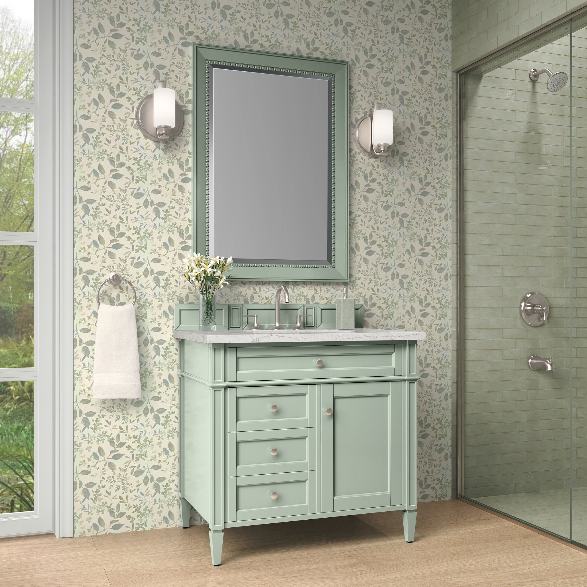 James Martin Brittany 36" Single Bathroom Vanity, Sage Green, view 30