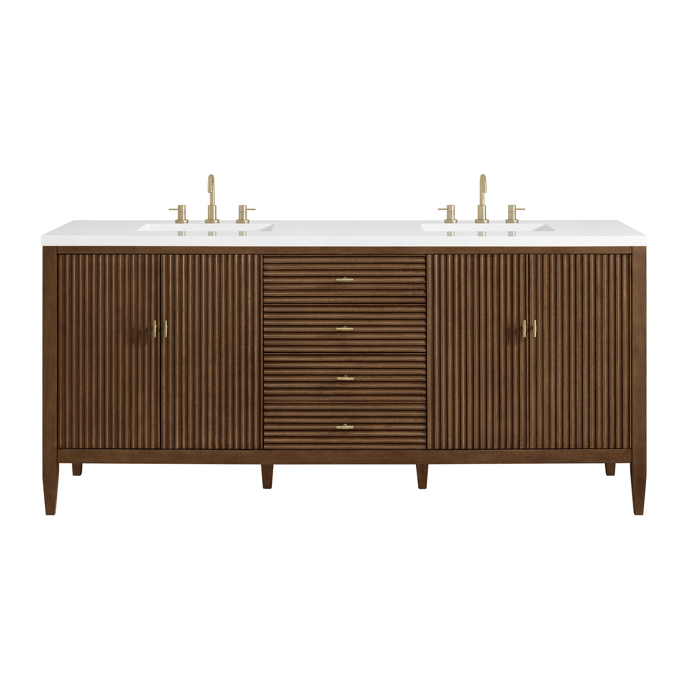 James Martin Myrrin 72" Double Bathroom Vanity, Mid-Century Walnut, view 29