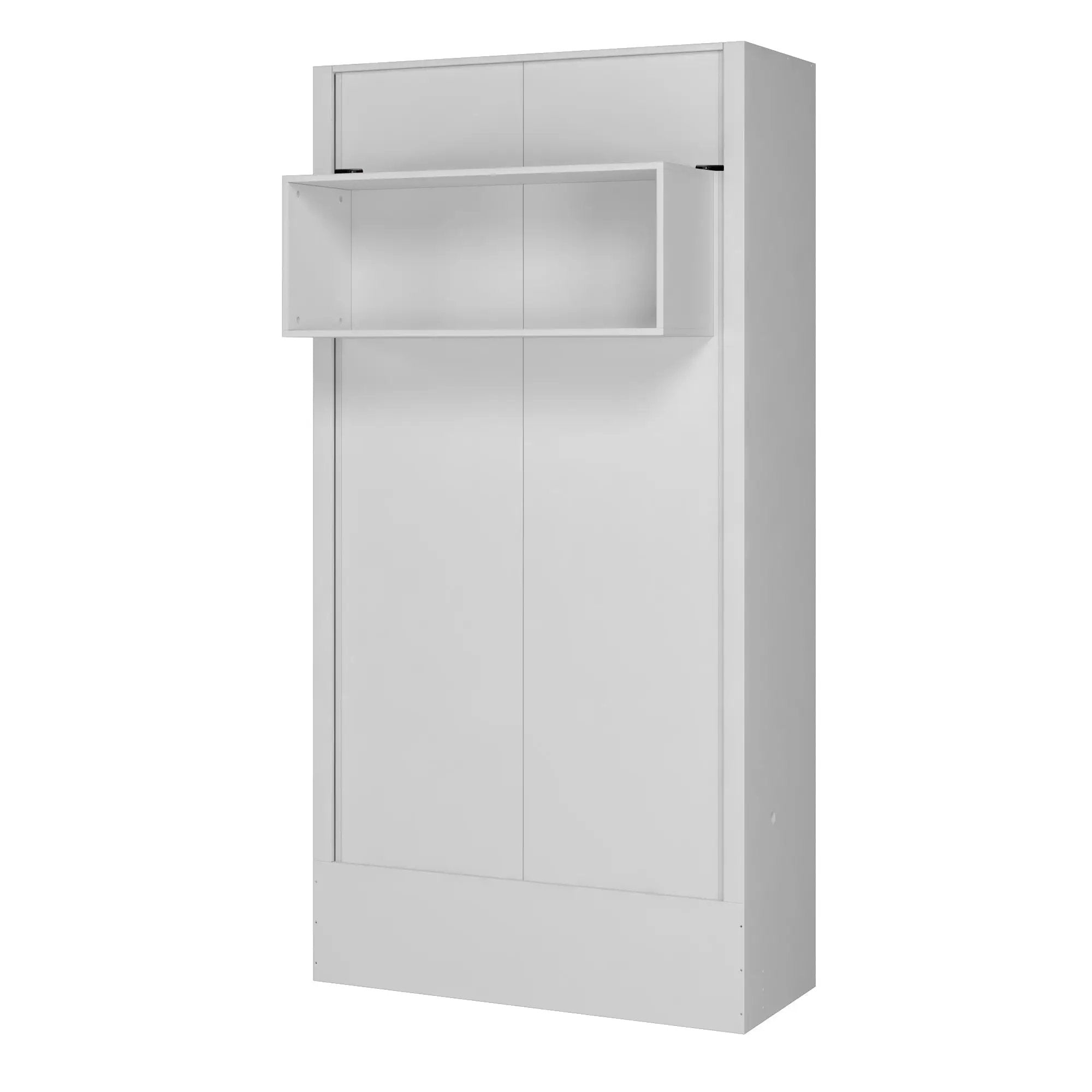 Easy-Lift Twin Murphy Wall Bed in White with Shelf by Sharicks