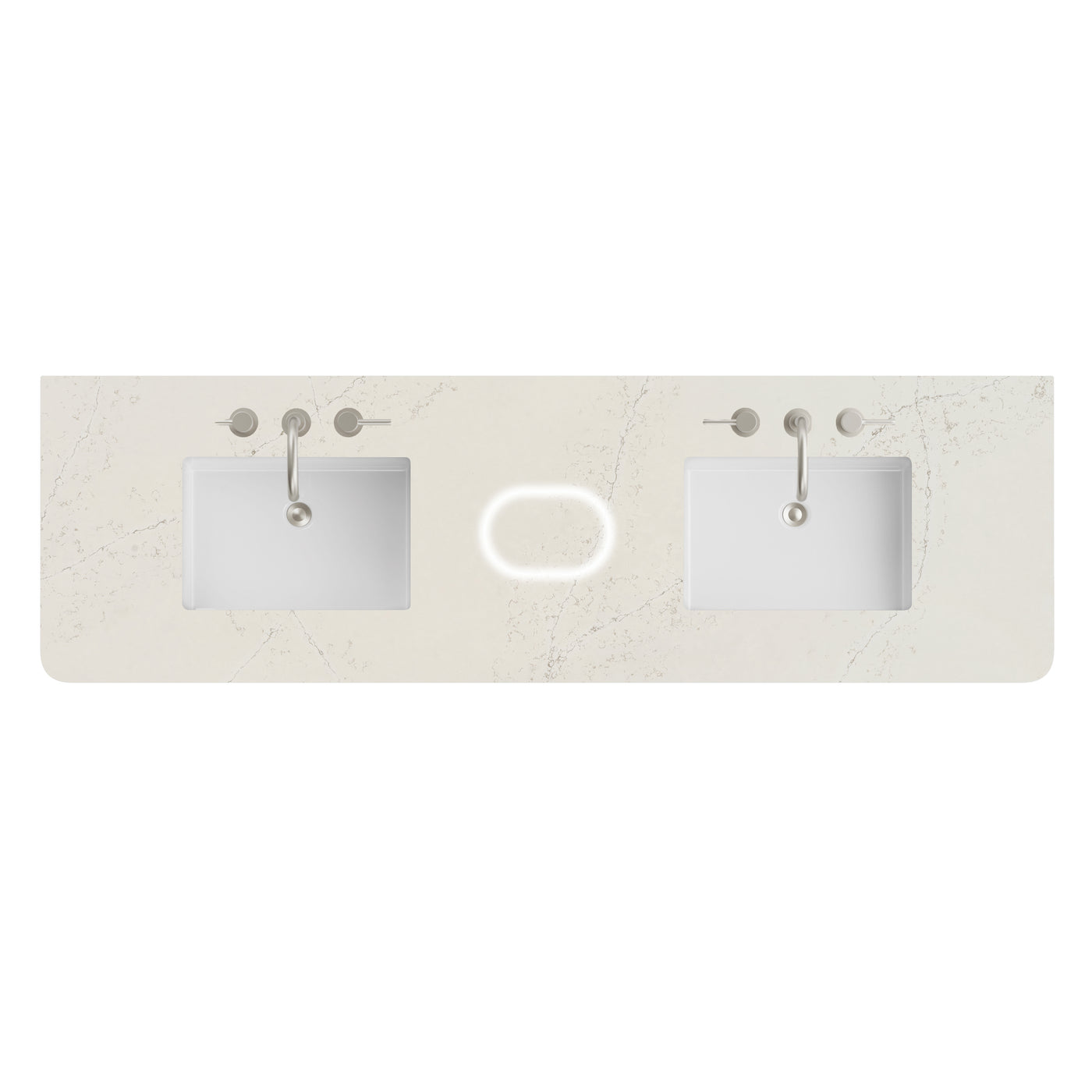 James Martin 72" Double Vanity Top with Siberian (Radius Cut, Widespread, FreePower) countertop