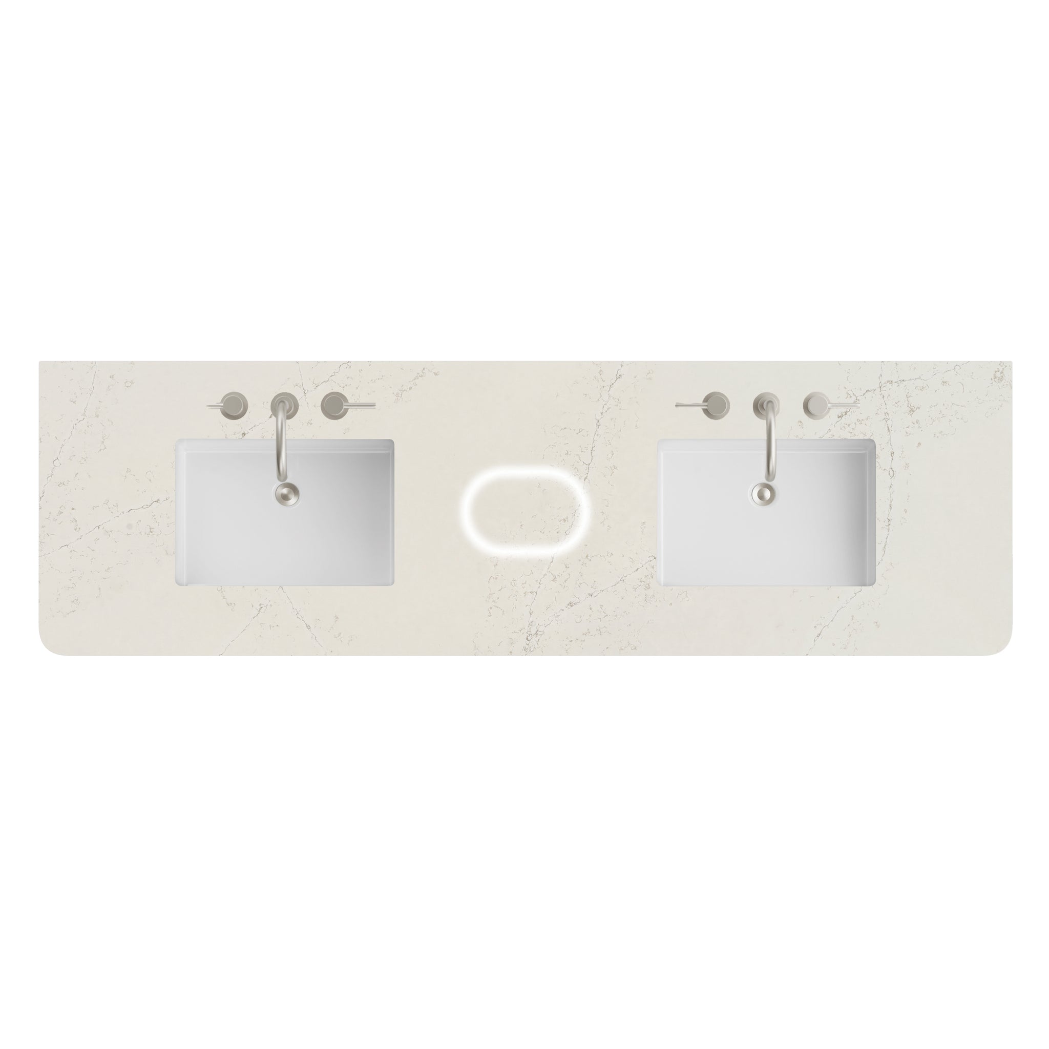 James Martin 72" Double Vanity Top with Siberian (Radius Cut, Widespread, FreePower) countertop