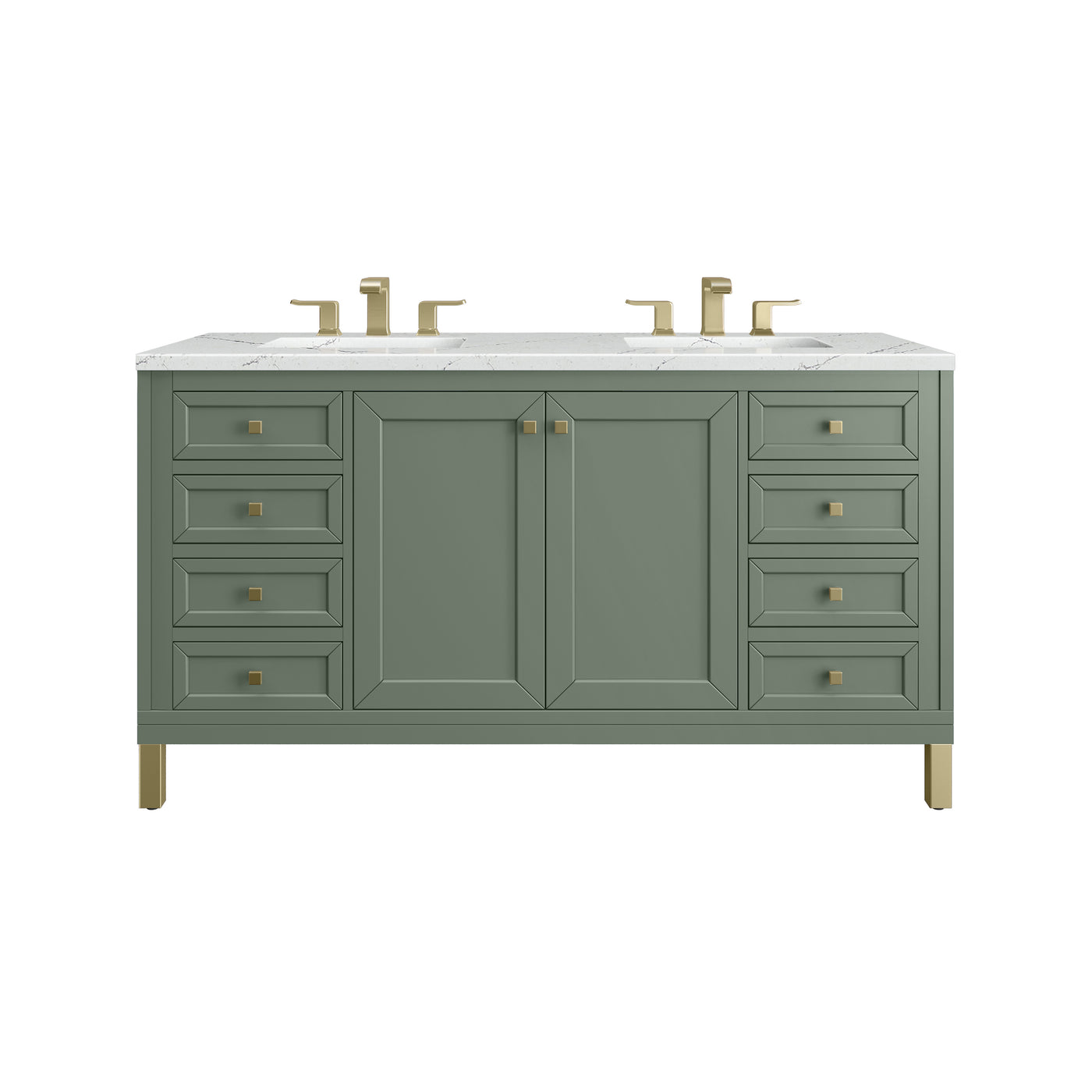 James Martin Chicago 60" Double Bathroom Vanity, Smokey Celadon, view 39