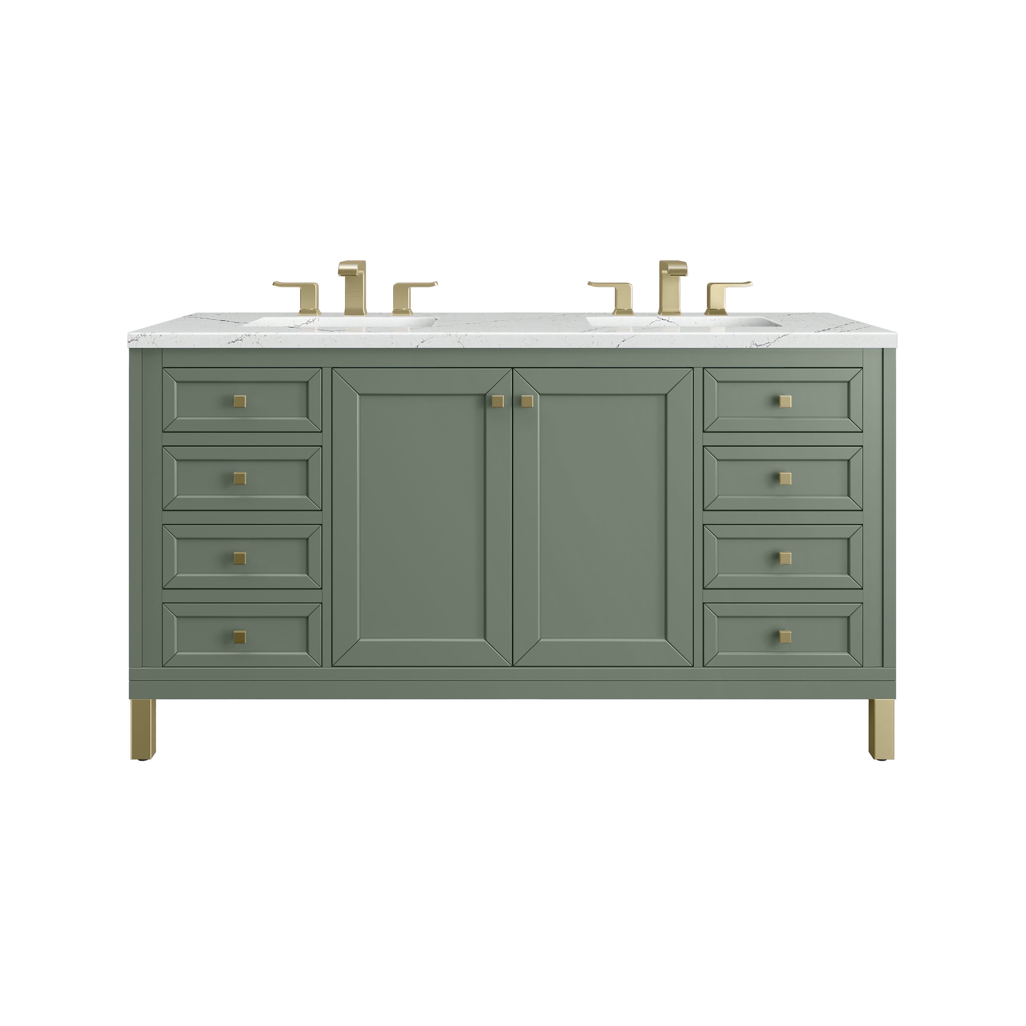 James Martin Chicago 60" Double Bathroom Vanity, Smokey Celadon, view 39