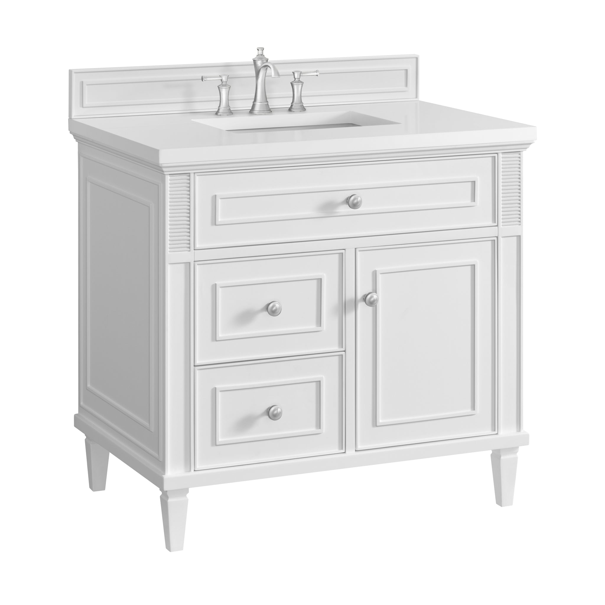 James Martin Lorelai 36" Single Bathroom Vanity, Bright White, view 40