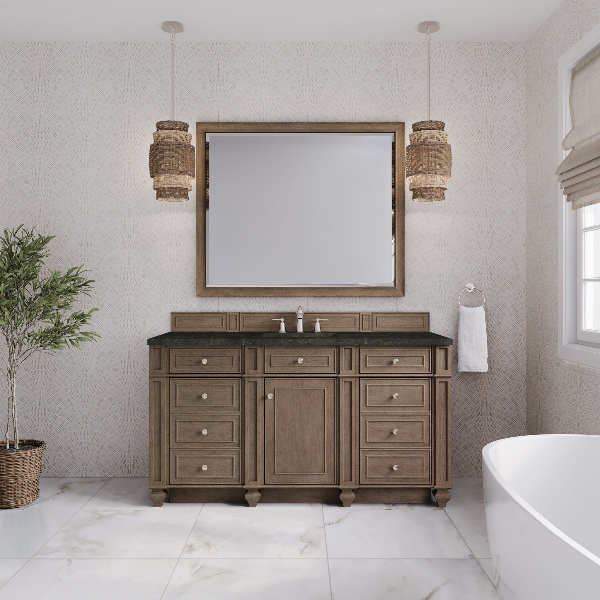 James Martin Bristol 60" Single Bathroom Vanity, Whitewashed Walnut, view 39