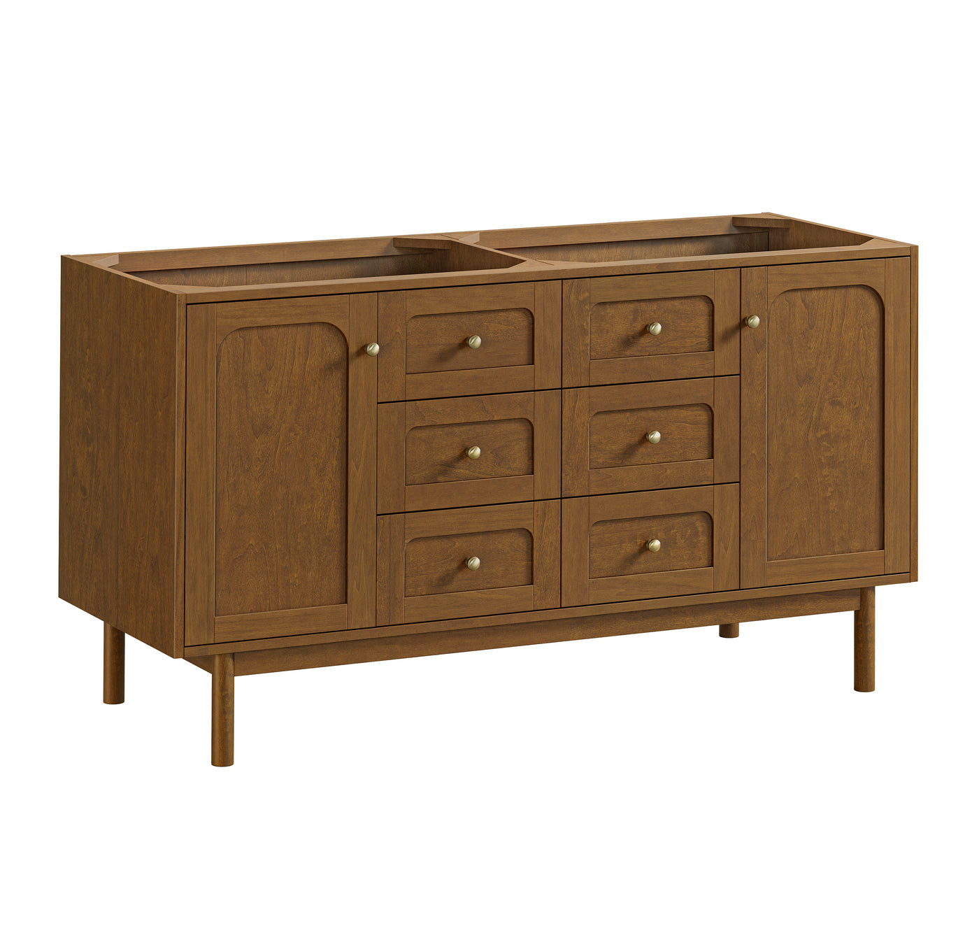 James Martin Laurent 60" Dual Mount Double Bathroom Vanity, Honey Oak, view 20