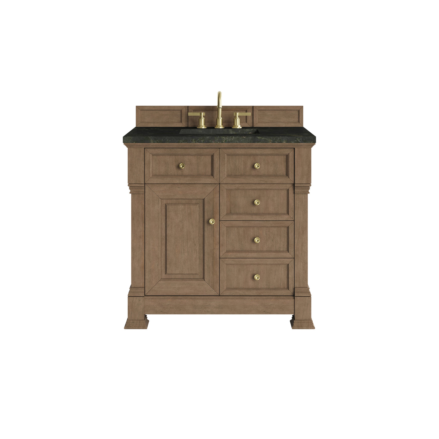 James Martin Brookfield 36" Single Bathroom Vanity, Pecan with Phantome countertop