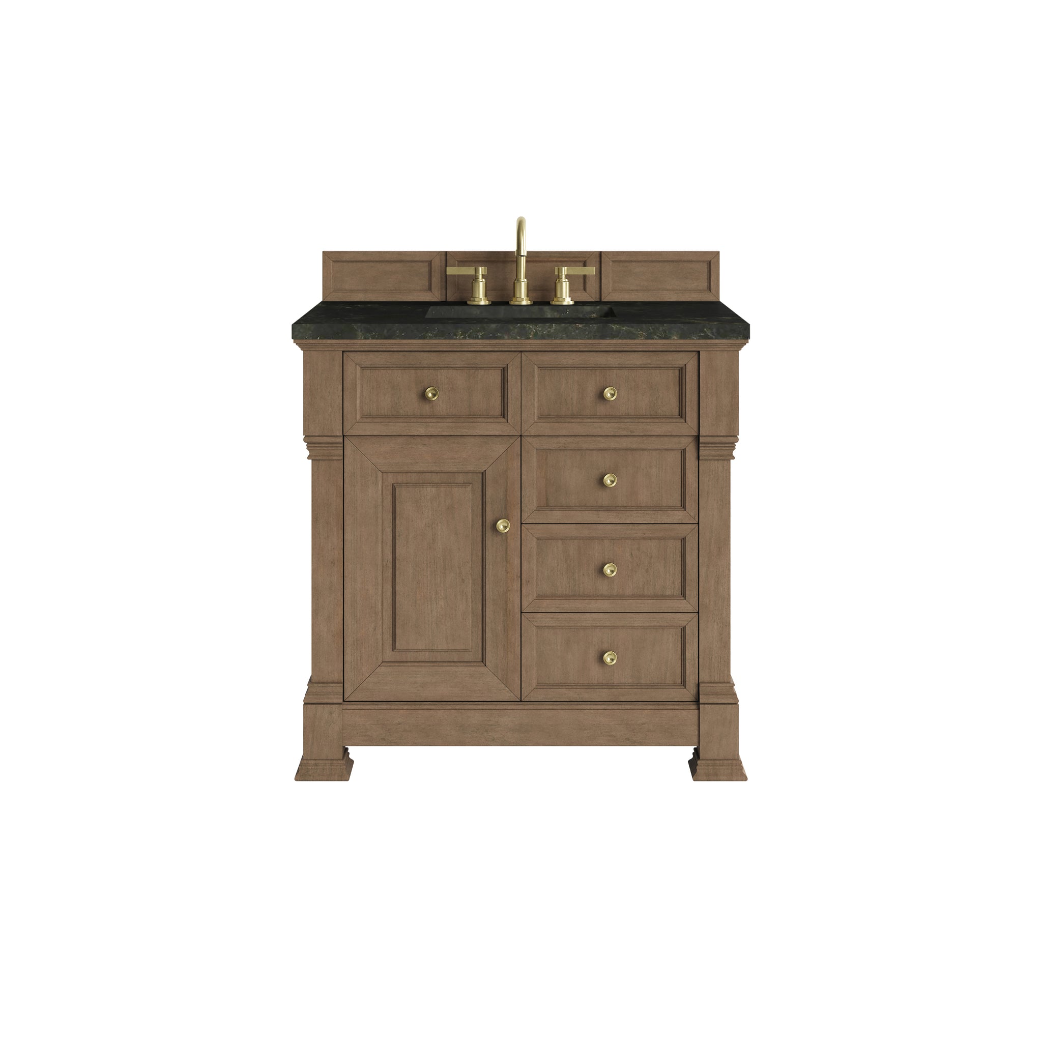 James Martin Brookfield 36" Single Bathroom Vanity, Pecan with Phantome countertop