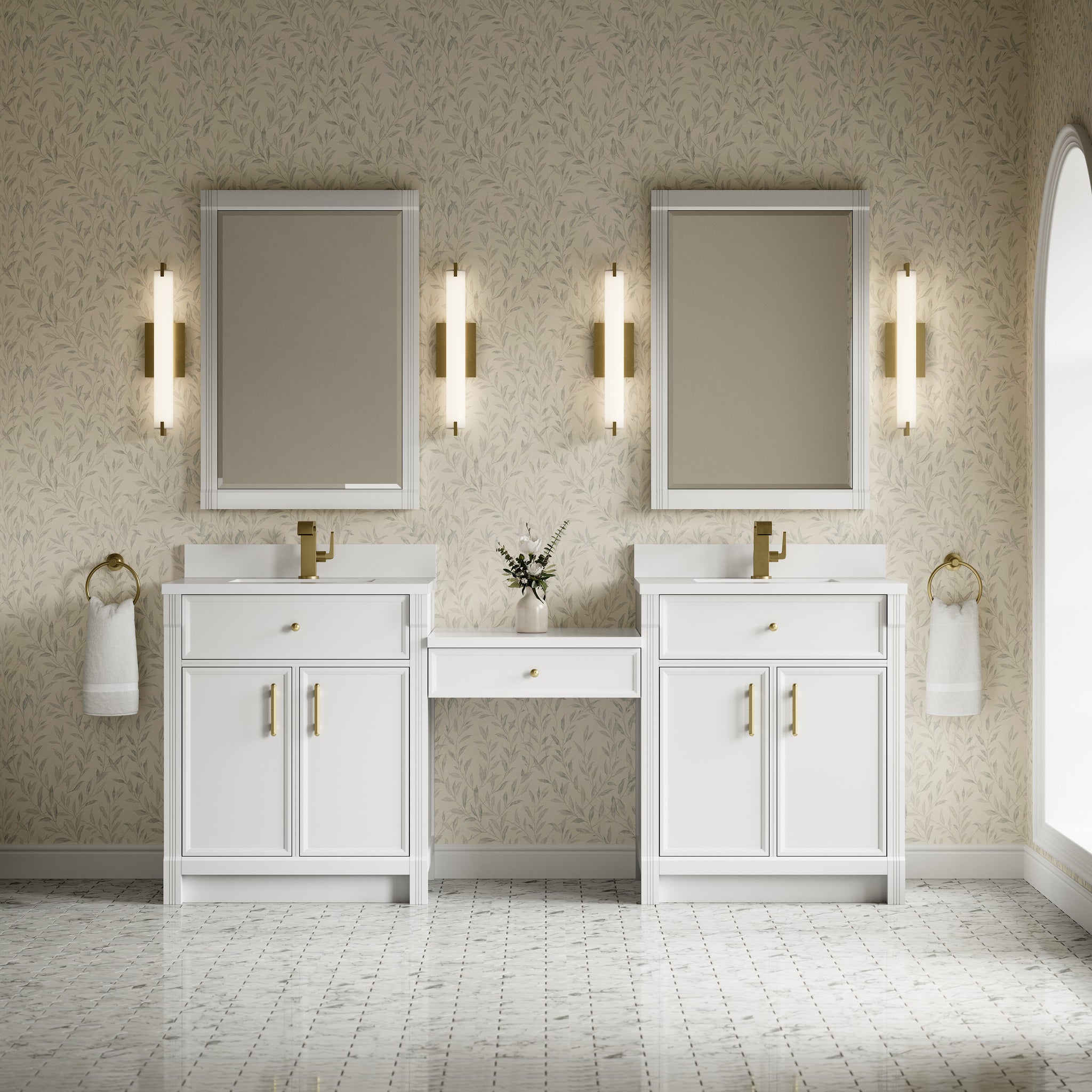 James Martin Bellshire 84" Single Bathroom Vanity, Bright White, view 3