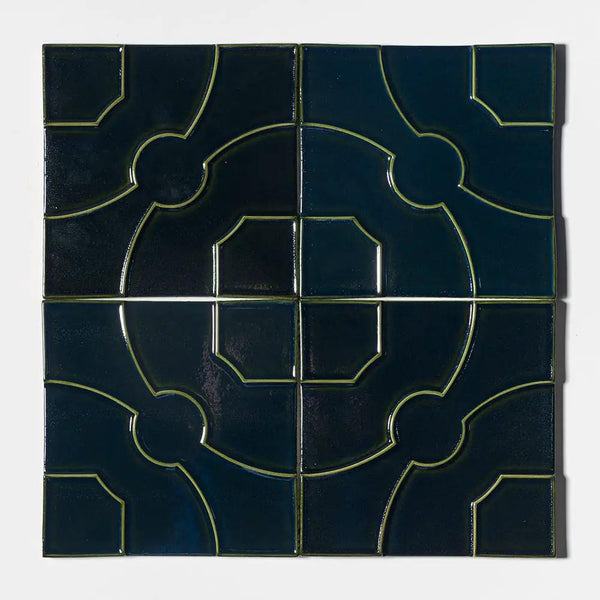 Yellow Glossy Ceramic Accent Tiles 8x8 room scene
