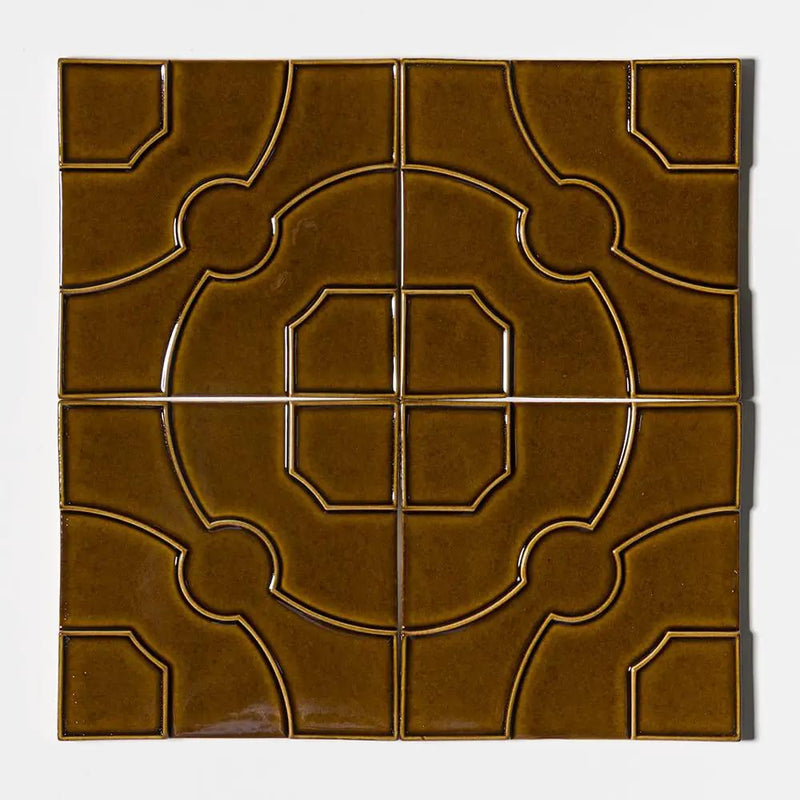 Yellow Glossy Ceramic Accent Tiles 8x8 room scene