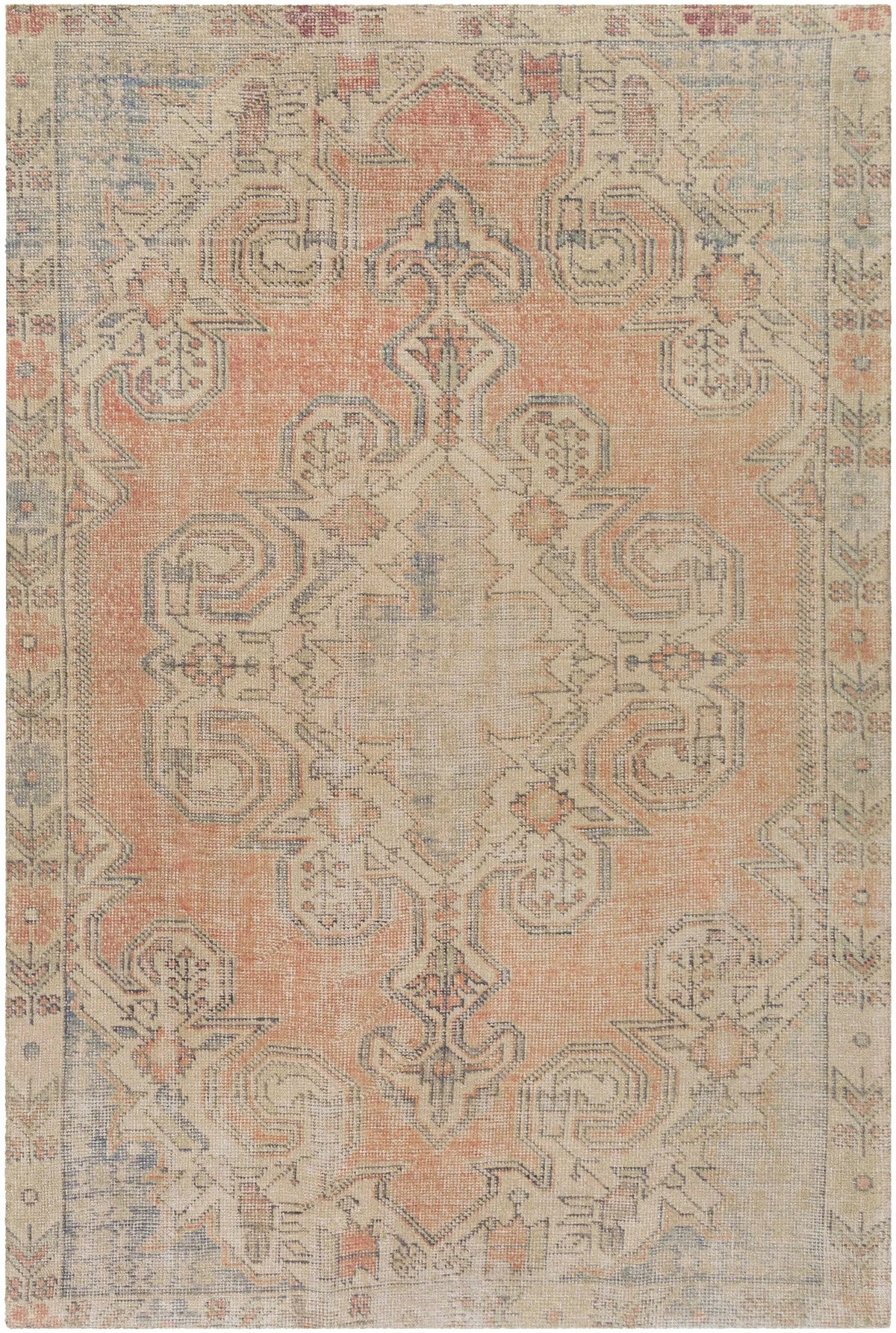 Yetminster Traditional Distressed Peach Rug - Clearance, photo 8 of 8