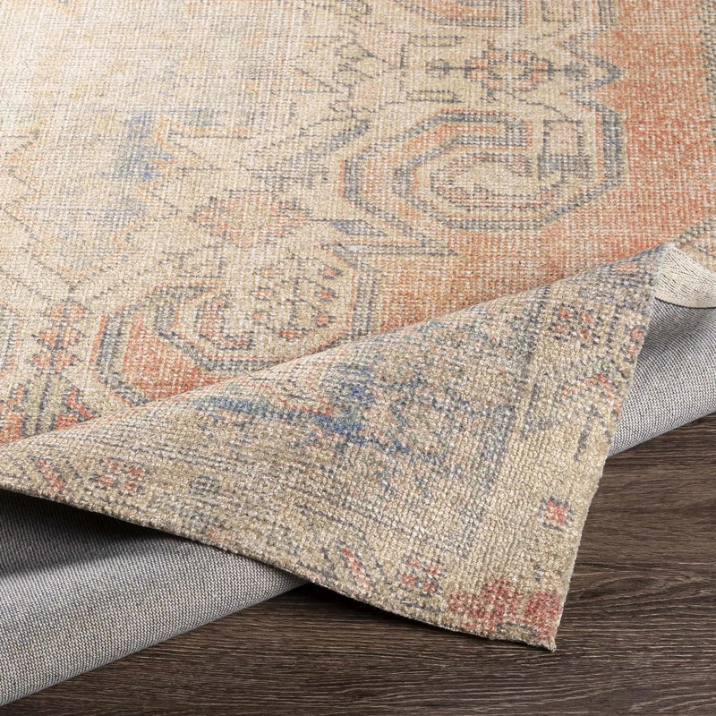 Yetminster Traditional Distressed Peach Rug - Clearance by Boutique Rugs