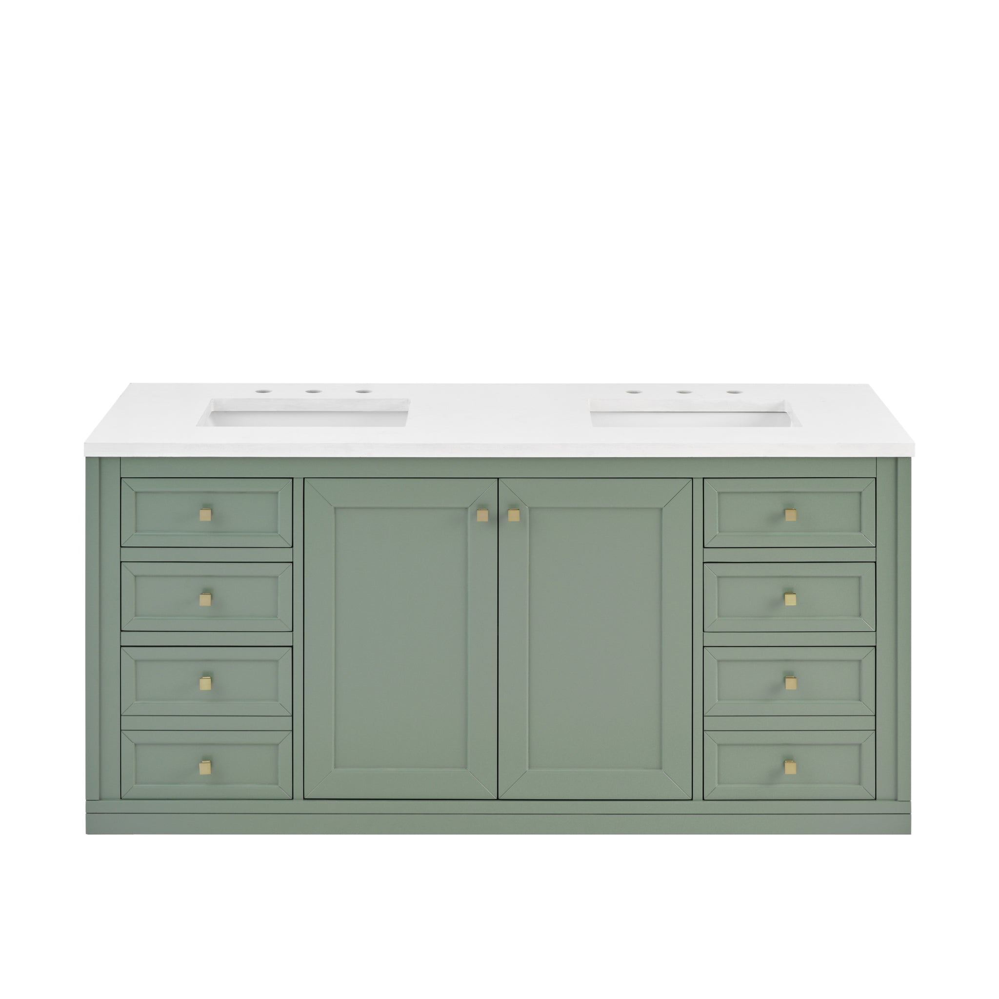 James Martin Chicago 60" Double Bathroom Vanity, Smokey Celadon, view 32