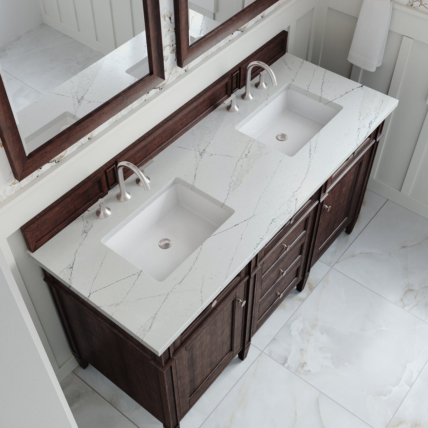 James Martin Brittany 60" Double Bathroom Vanity, Burnished Mahogany, view 37