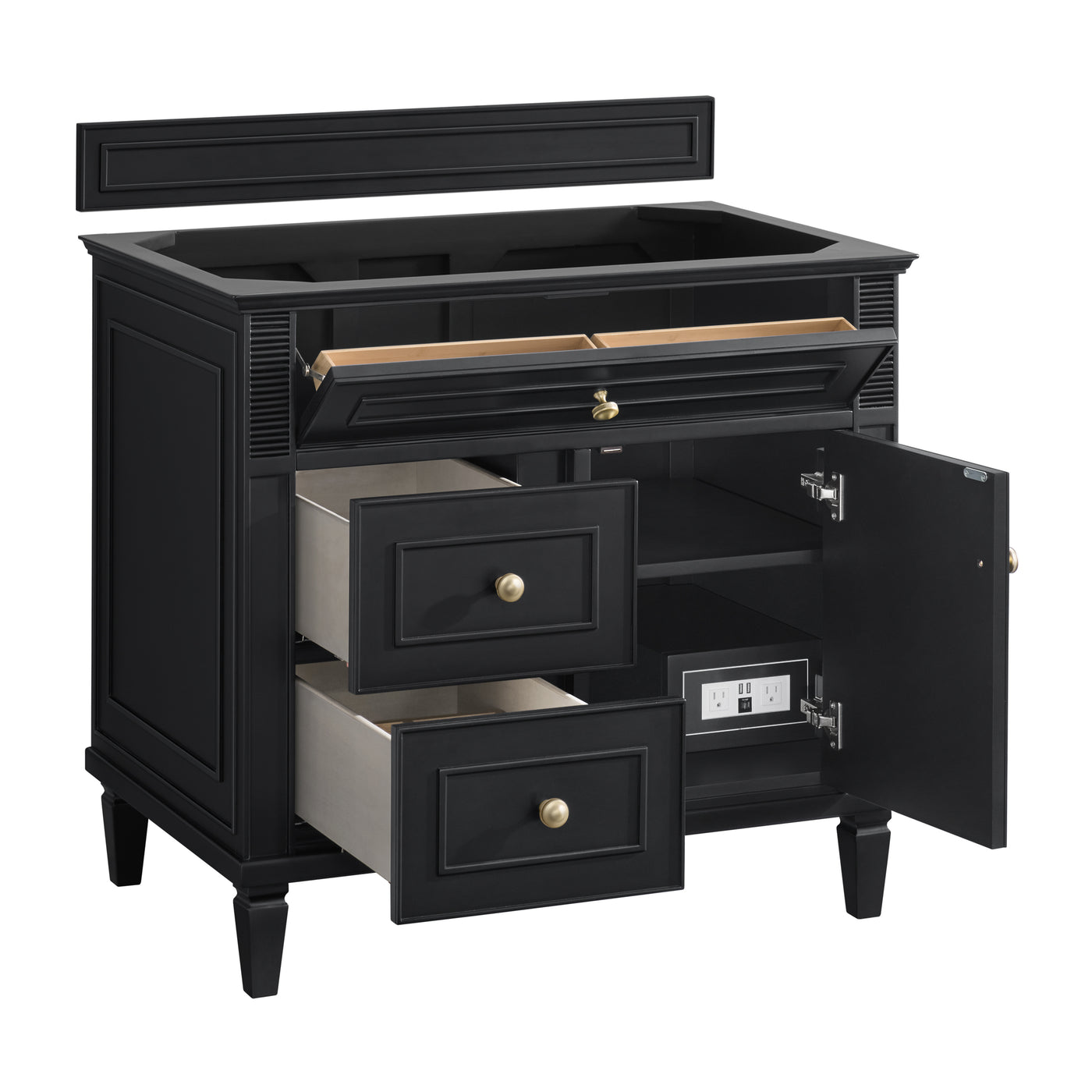 James Martin Lorelai 36" Single Bathroom Vanity, Black Onyx, view 16
