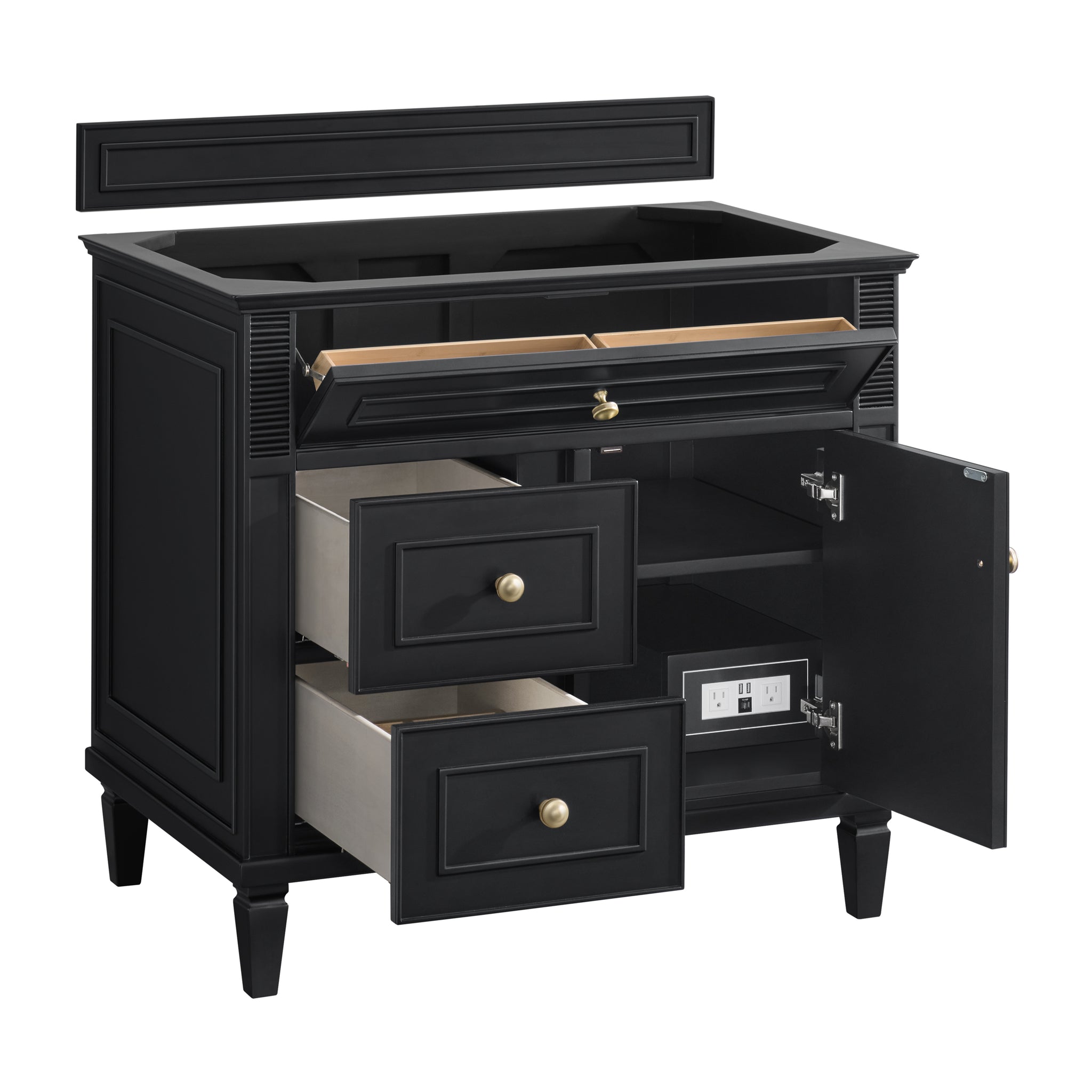 James Martin Lorelai 36" Single Bathroom Vanity, Black Onyx, view 16