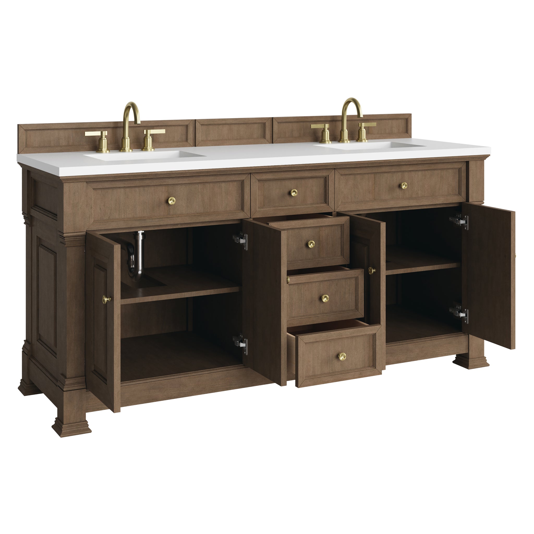James Martin Brookfield 72" Double Bathroom Vanity, Pecan, view 27