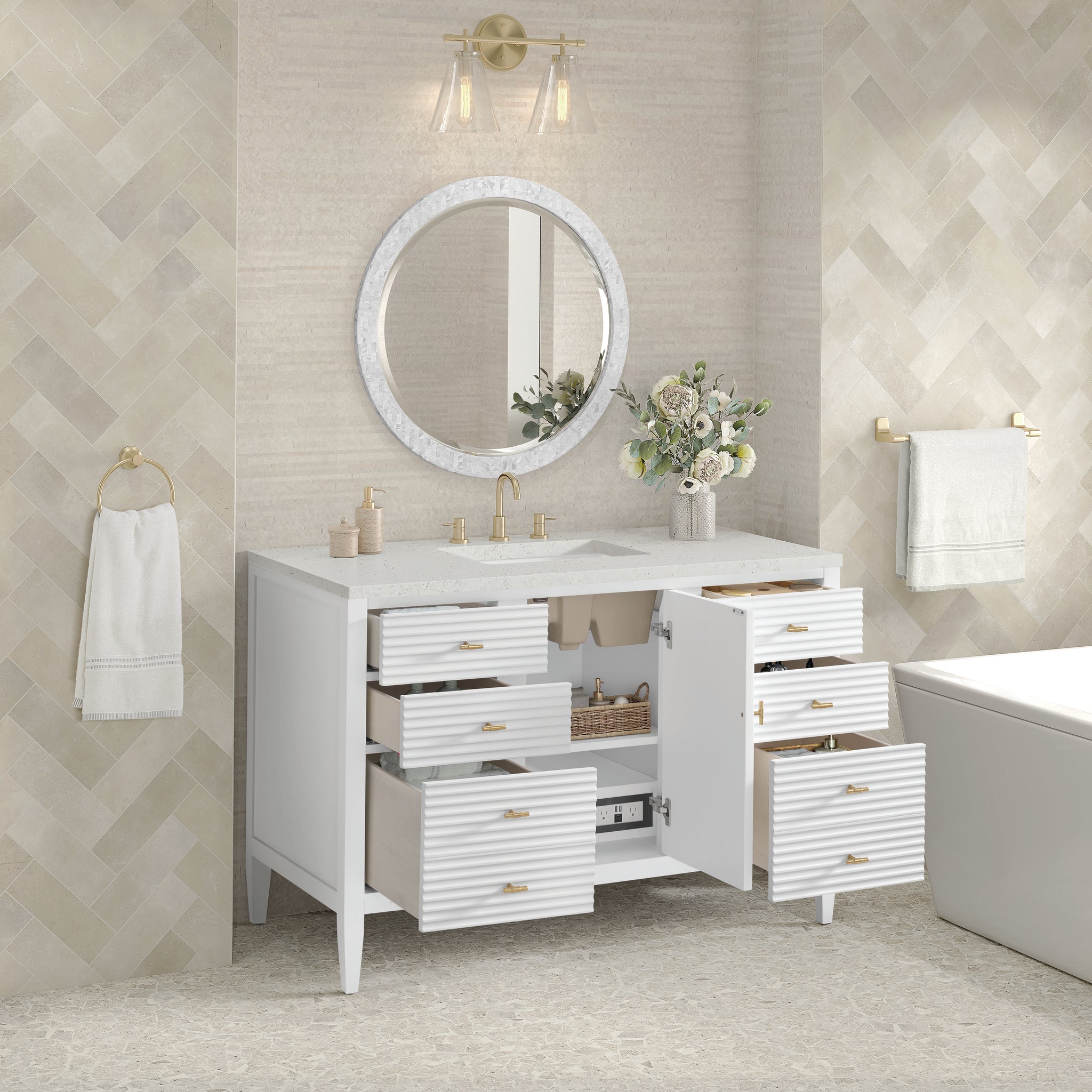 James Martin Myrrin 48" Single Bathroom Vanity, Bright White, view 31