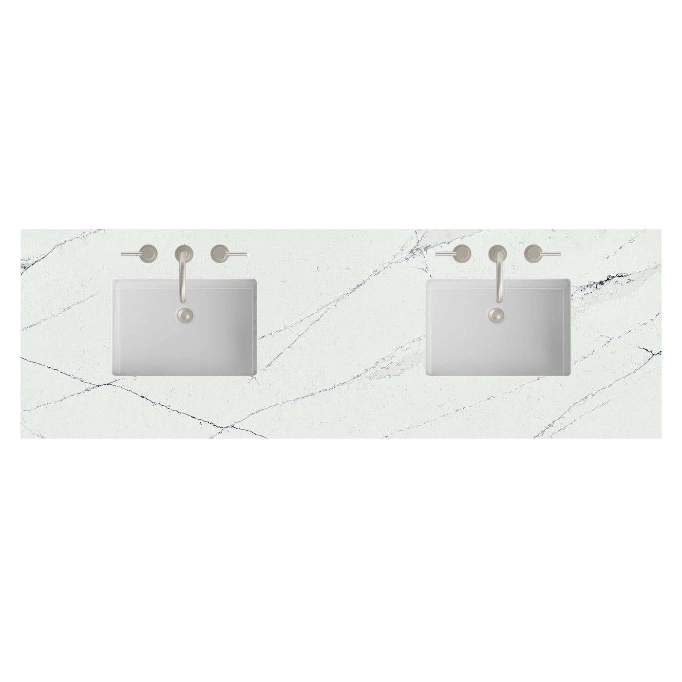 James Martin 72" Double Vanity Top with Ethereal Noctis (Silestone) countertop
