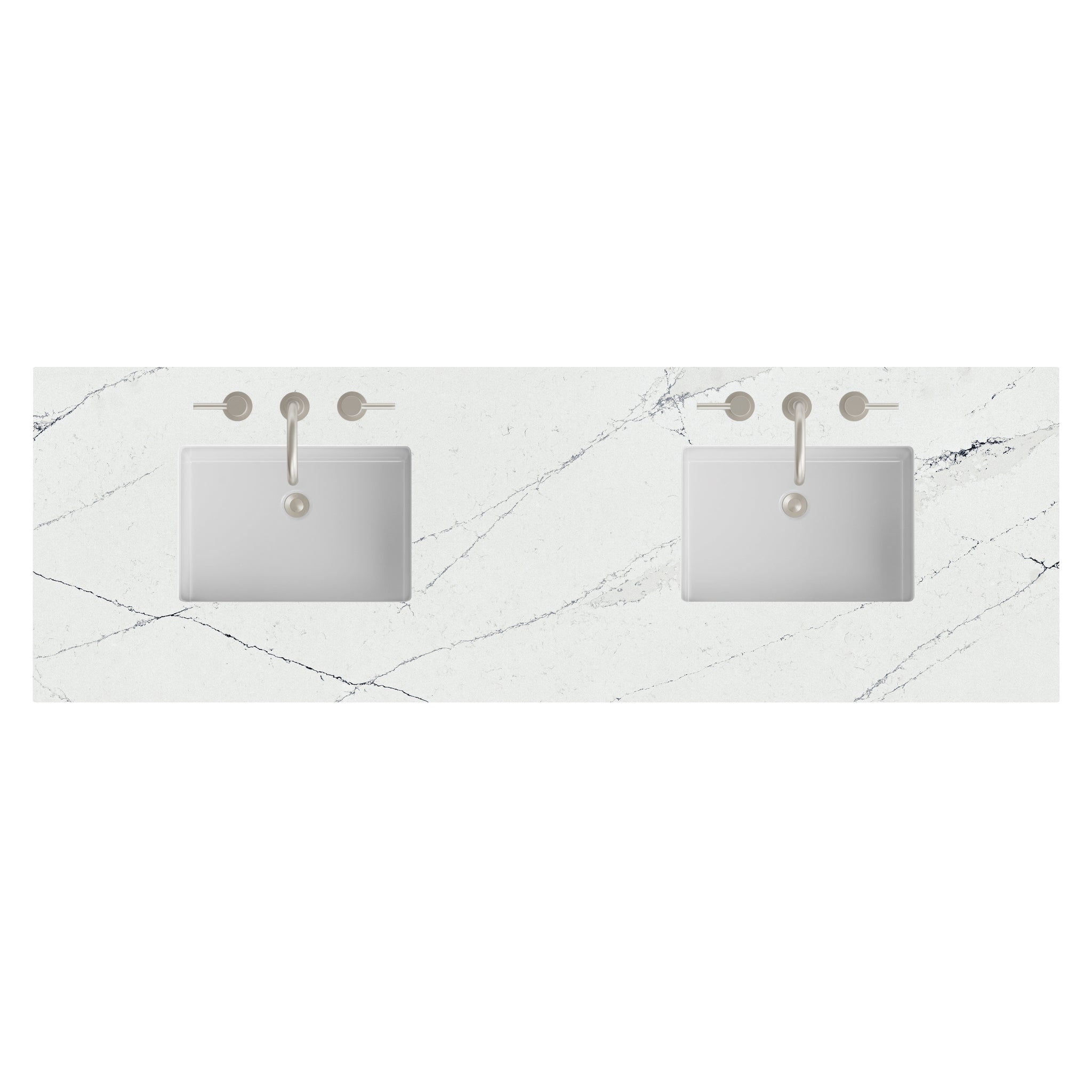 James Martin 72" Double Vanity Top with Ethereal Noctis (Silestone) countertop